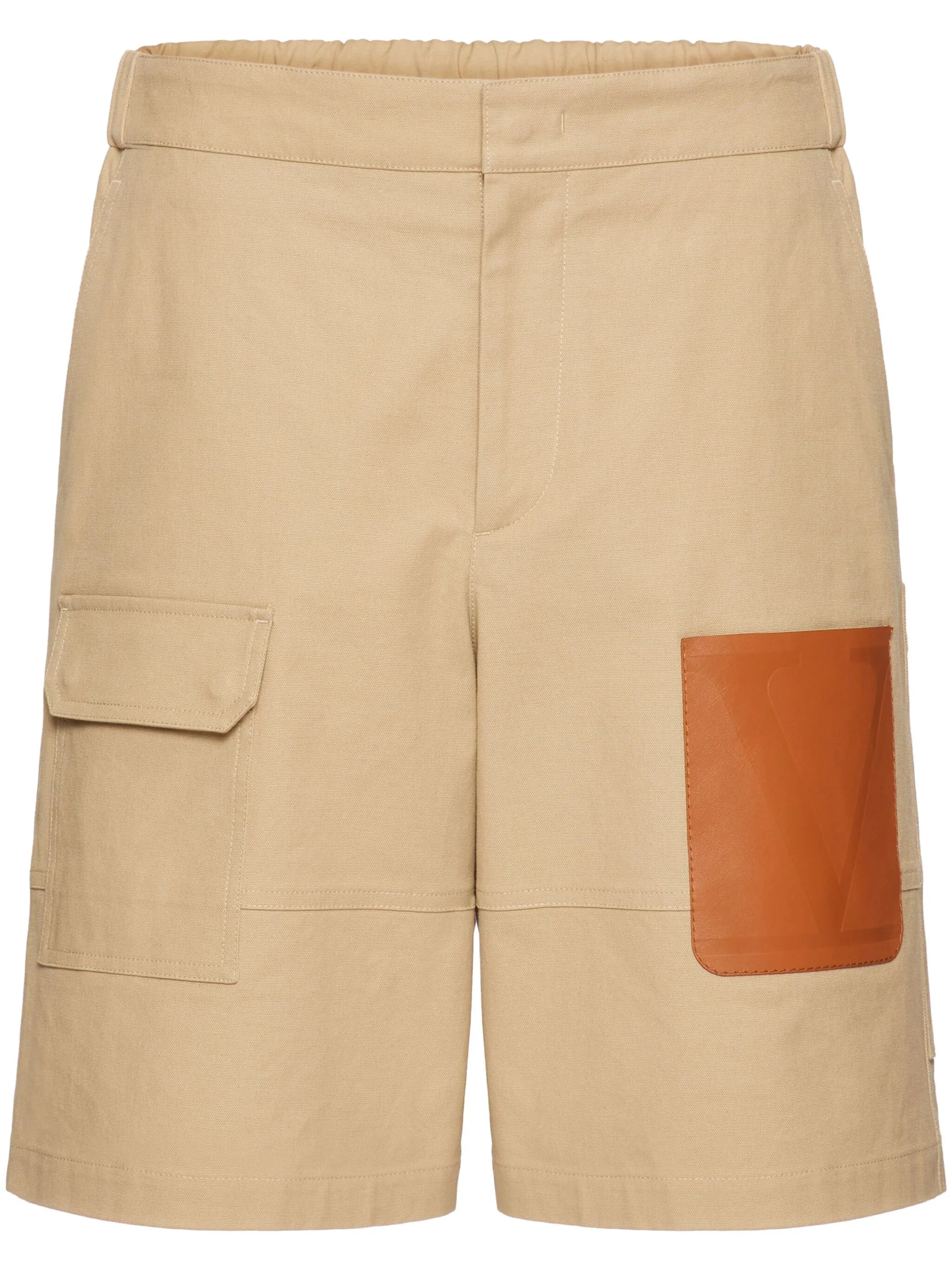 leather-pocket Bermuda shorts