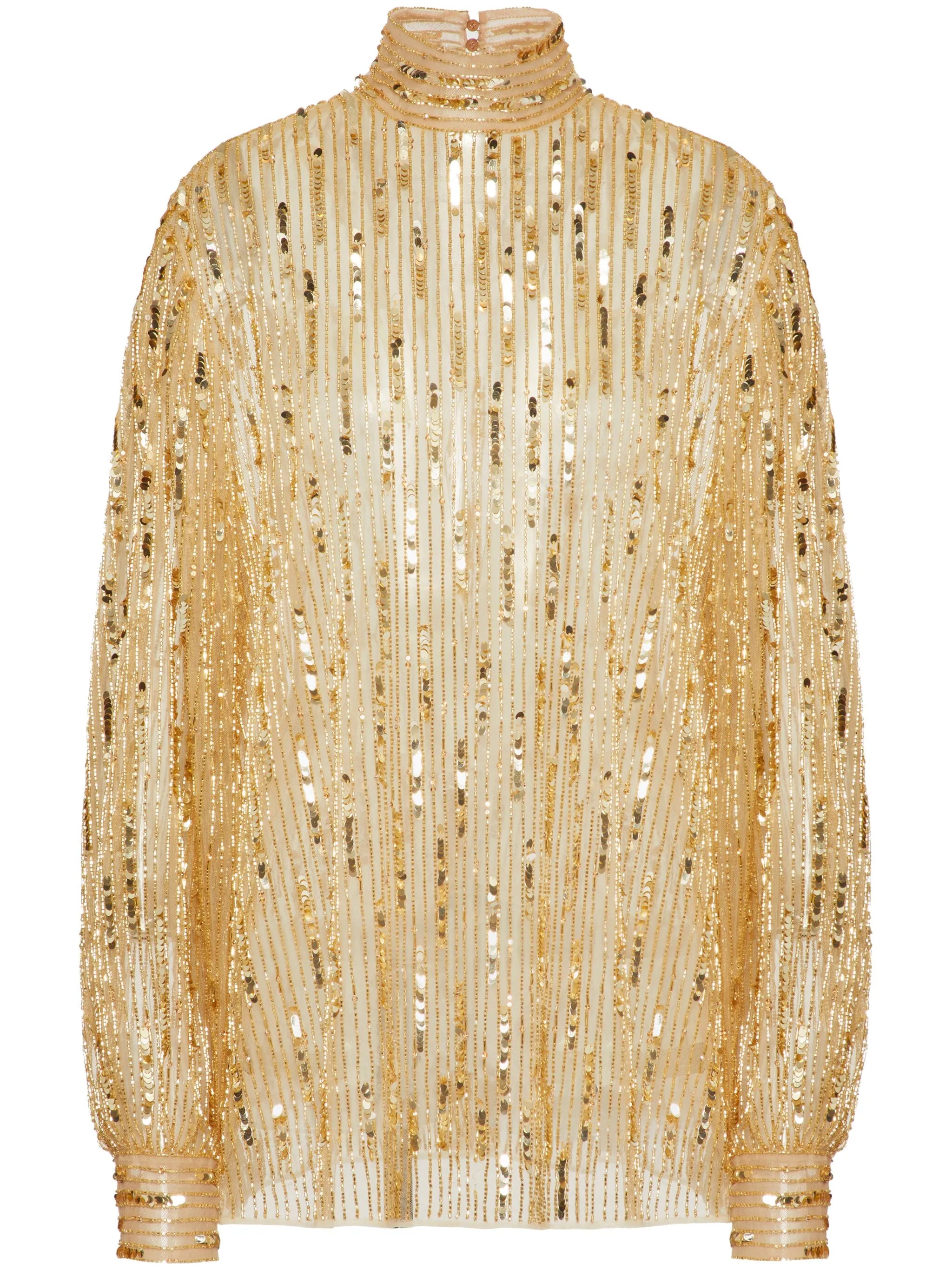Tulle Illusione sequin-embroidered blouse