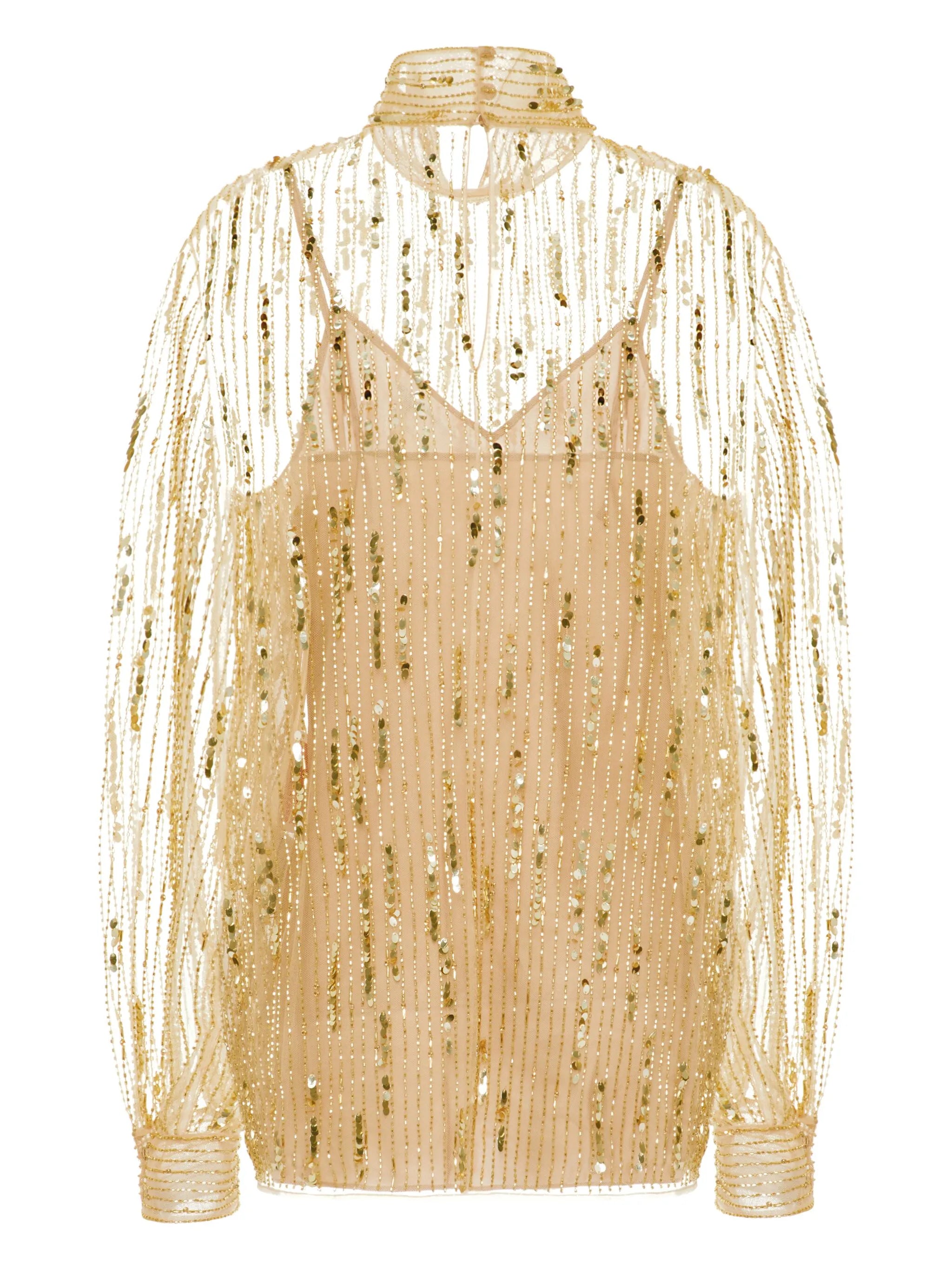 Tulle Illusione sequin-embroidered blouse