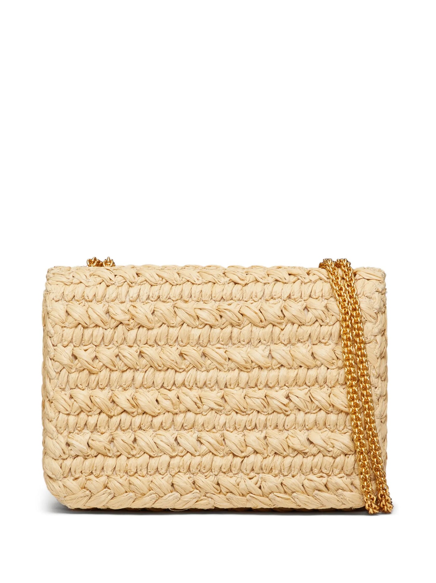 One Stud raffia shoulder bag