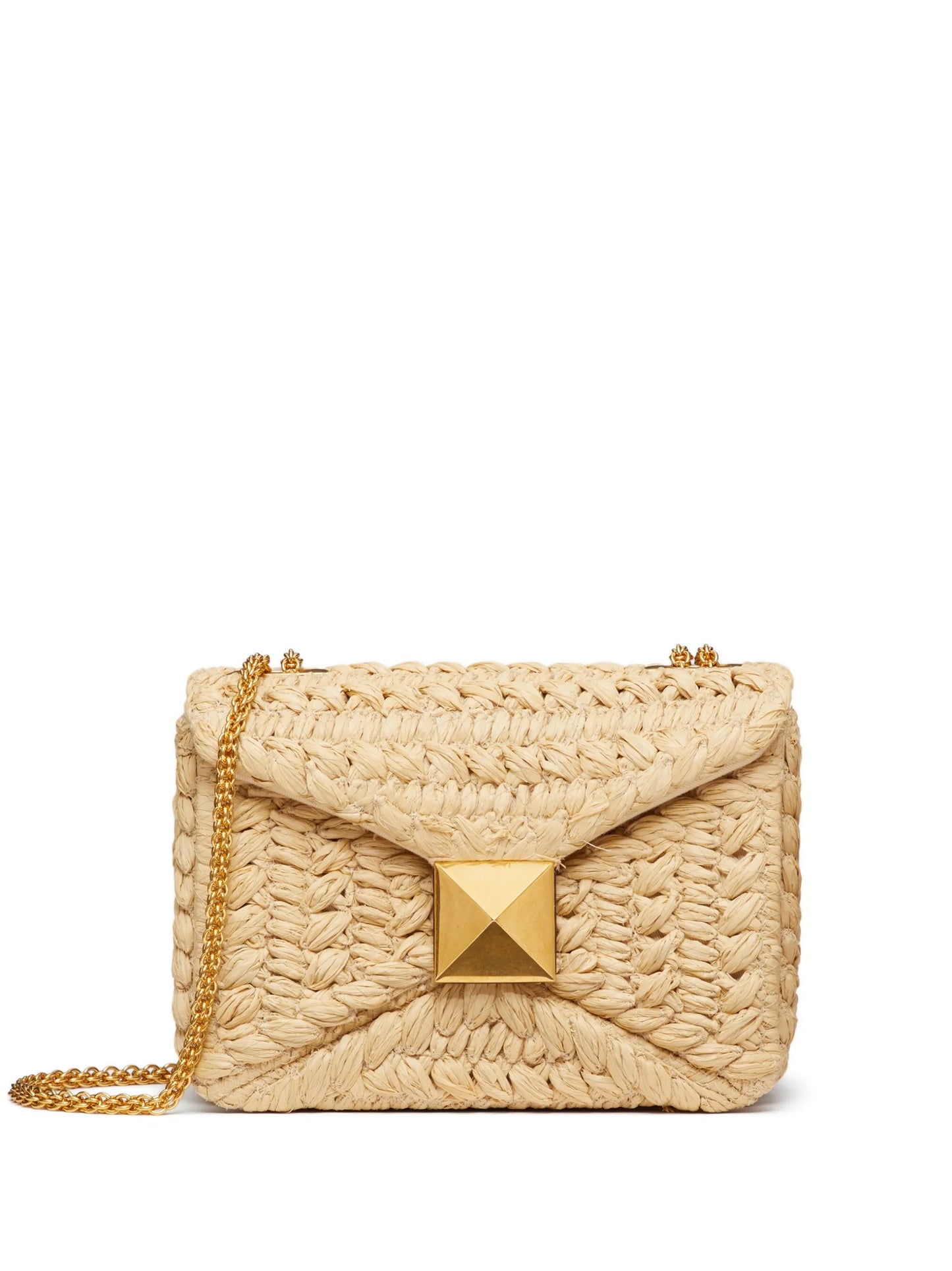 One Stud raffia shoulder bag