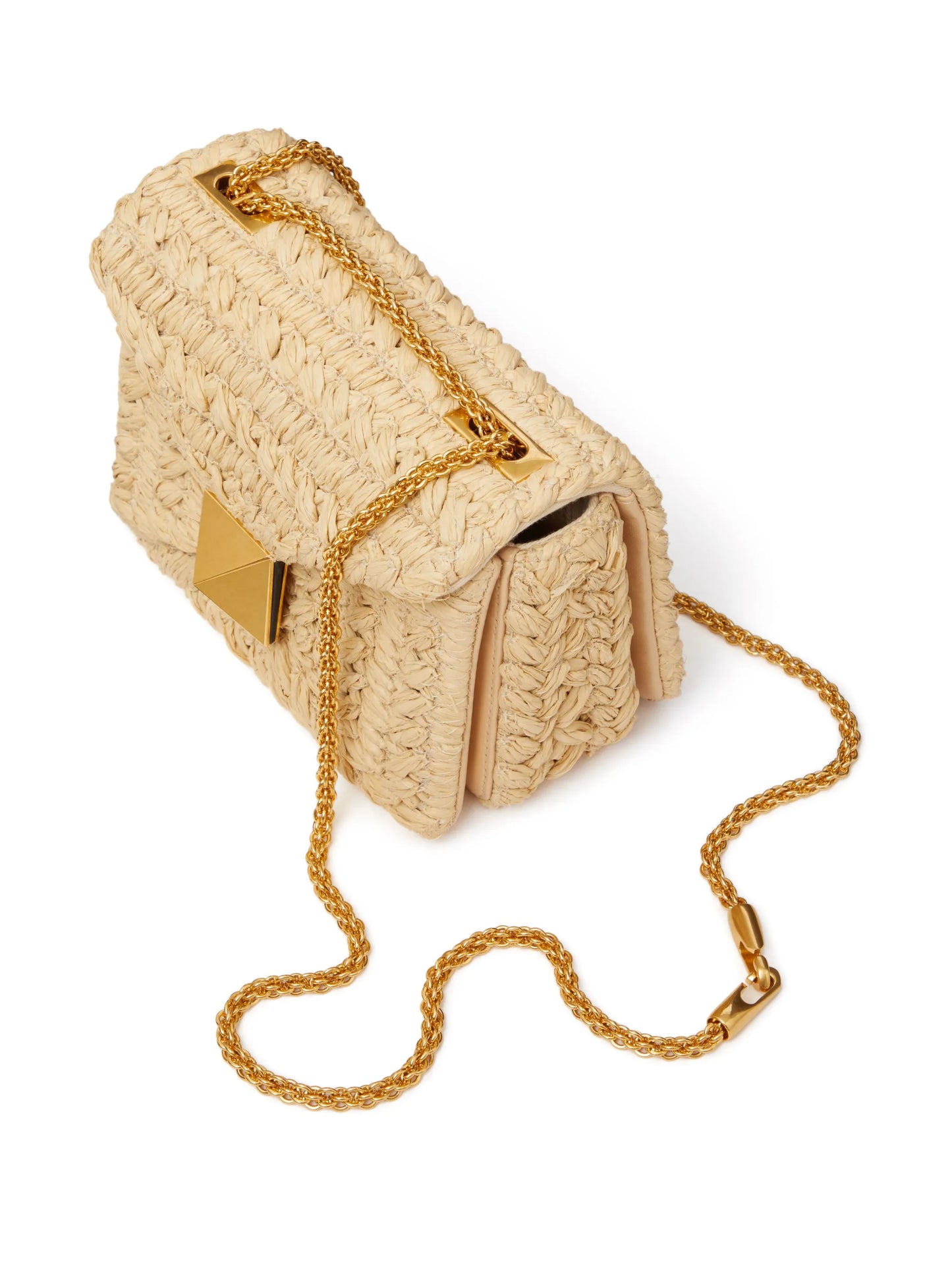 One Stud raffia shoulder bag