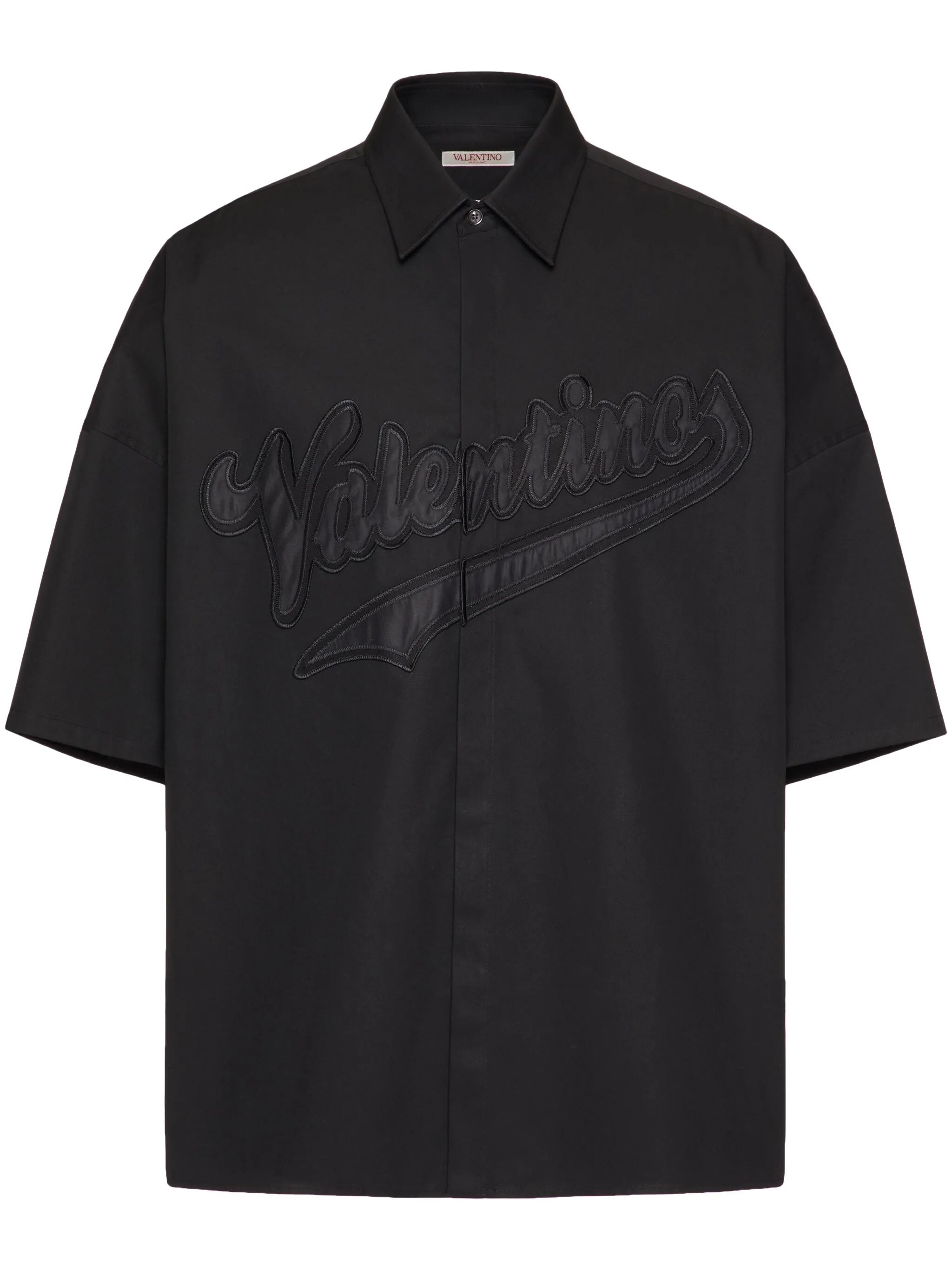logo-patch bowling shirt