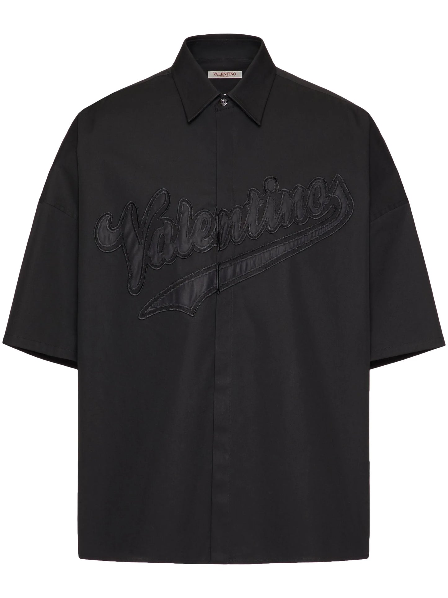 logo-patch bowling shirt