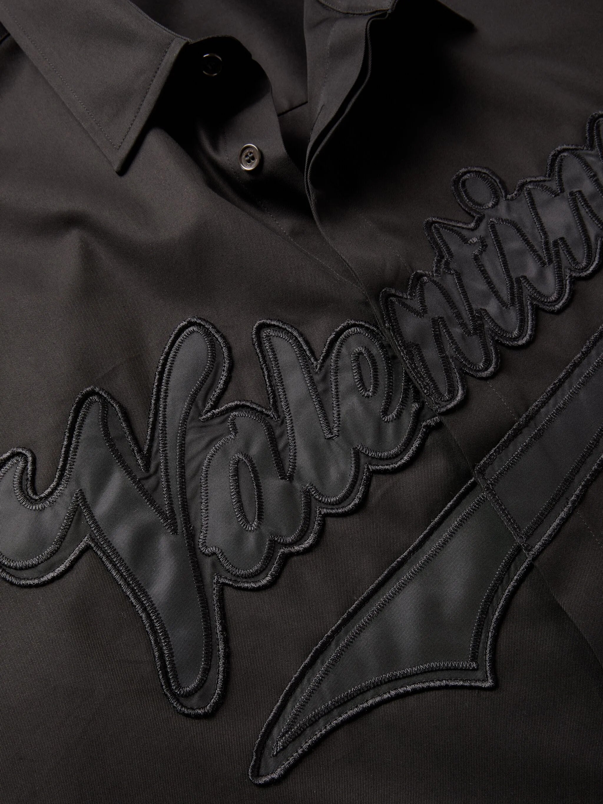 logo-patch bowling shirt