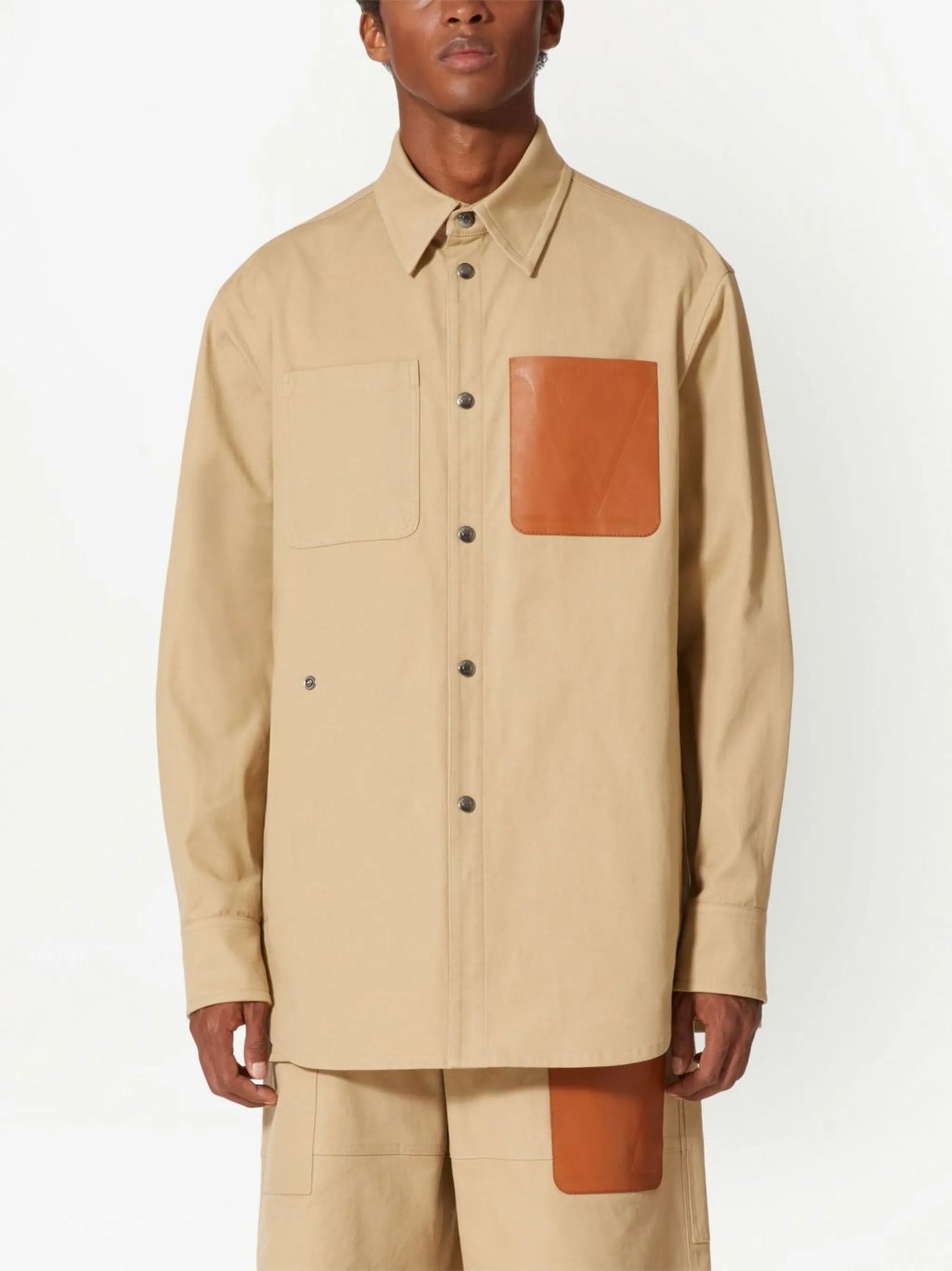 leather-pocket shirt jacket