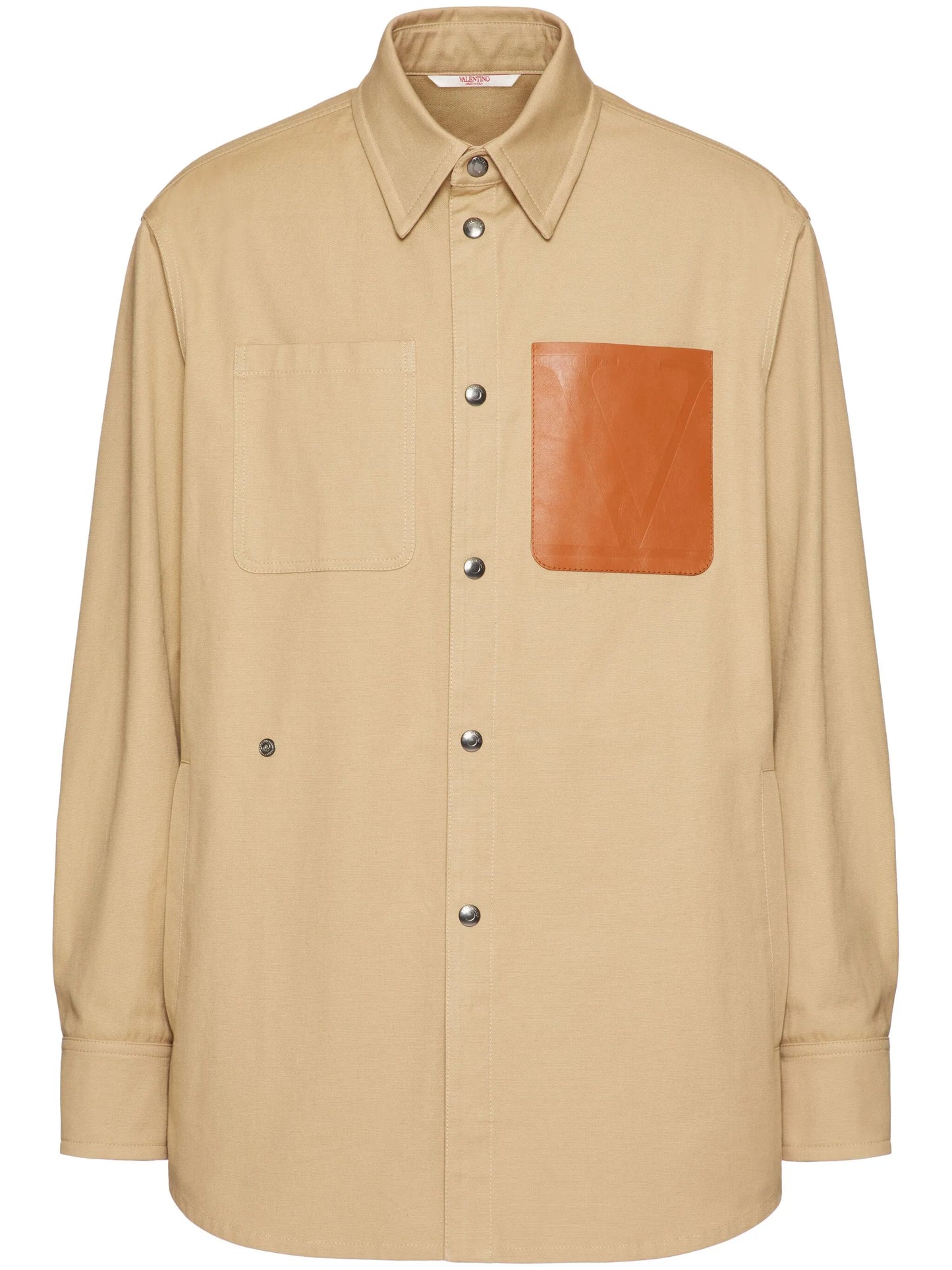 leather-pocket shirt jacket