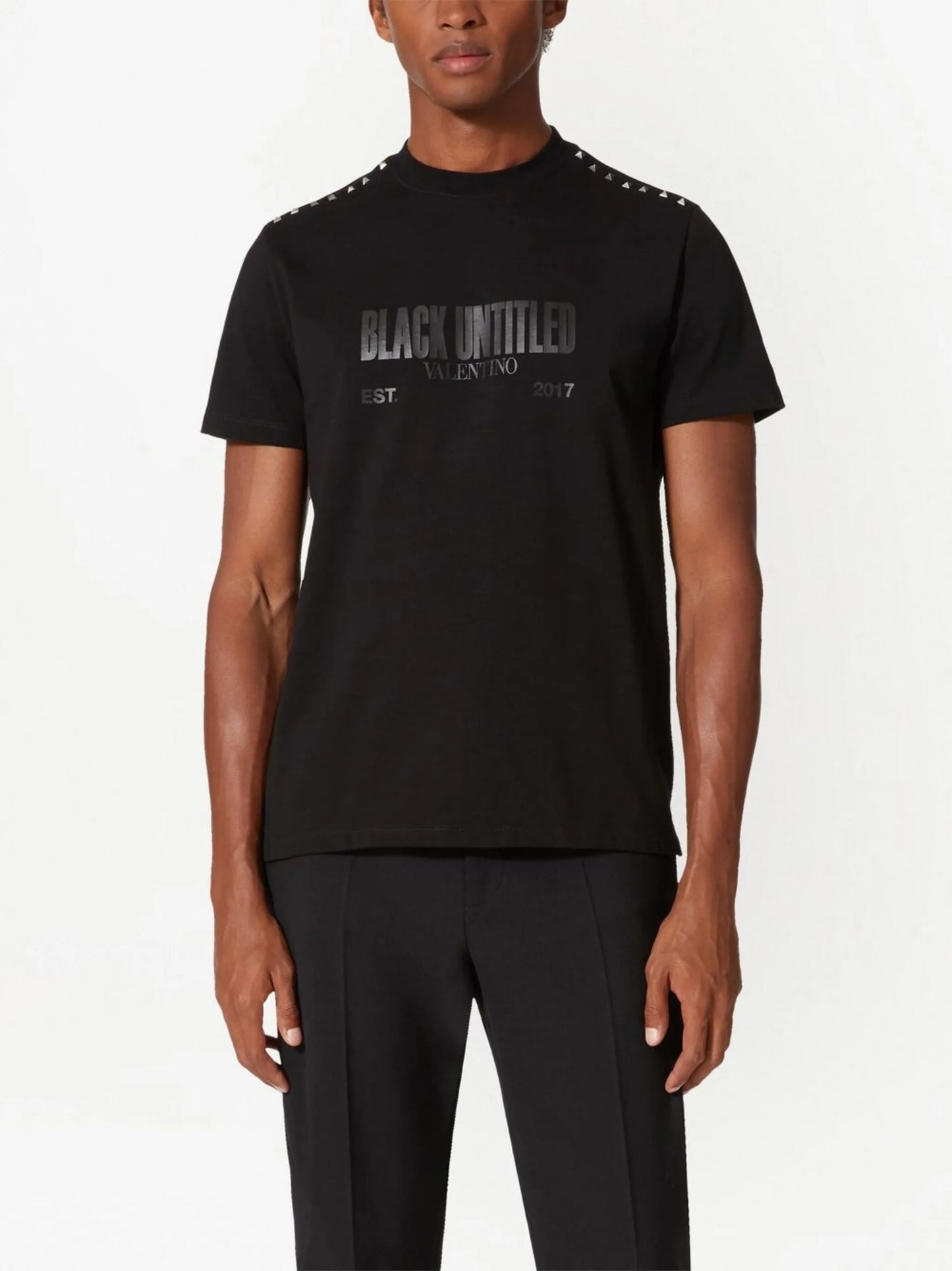 Untitled studded cotton T-shirt