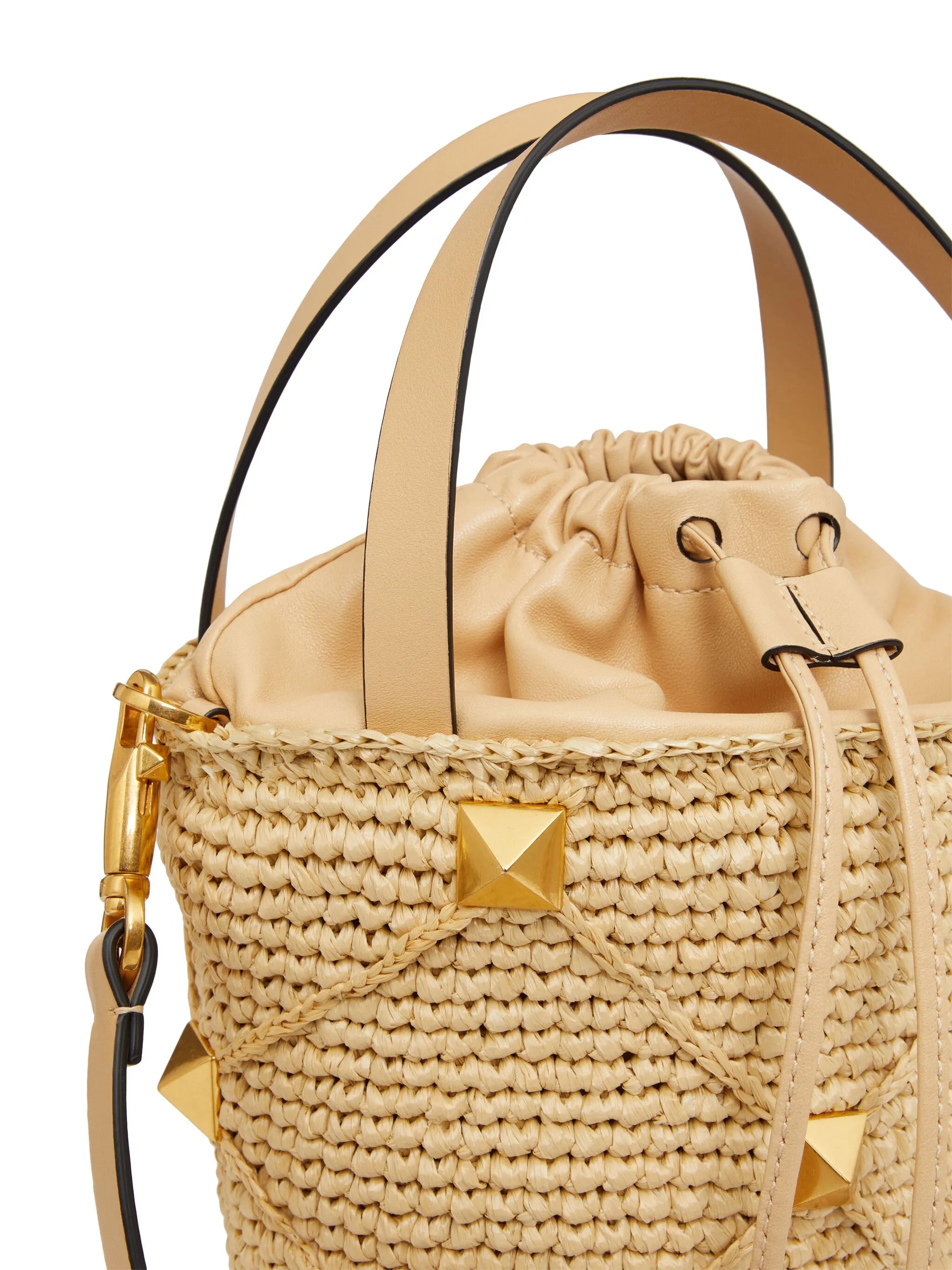Roman Stud interwoven bucket bag