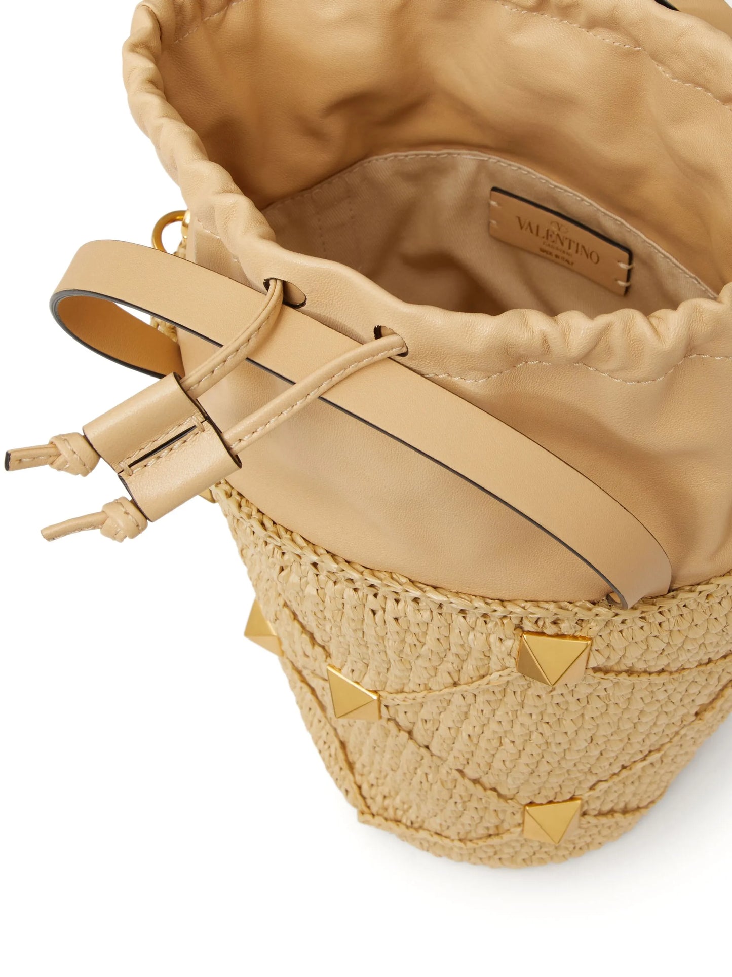 Roman Stud interwoven bucket bag