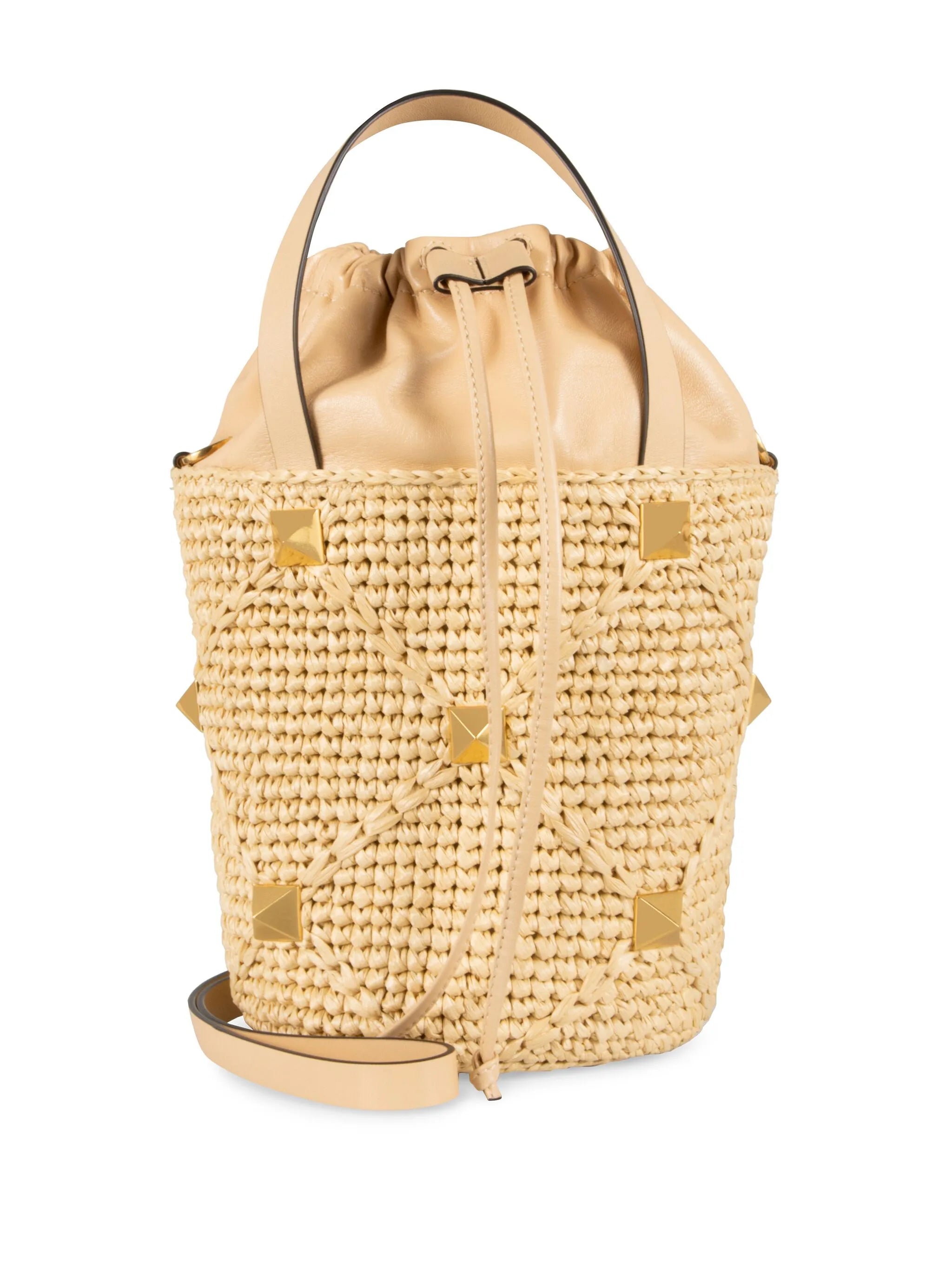 Roman Stud interwoven bucket bag