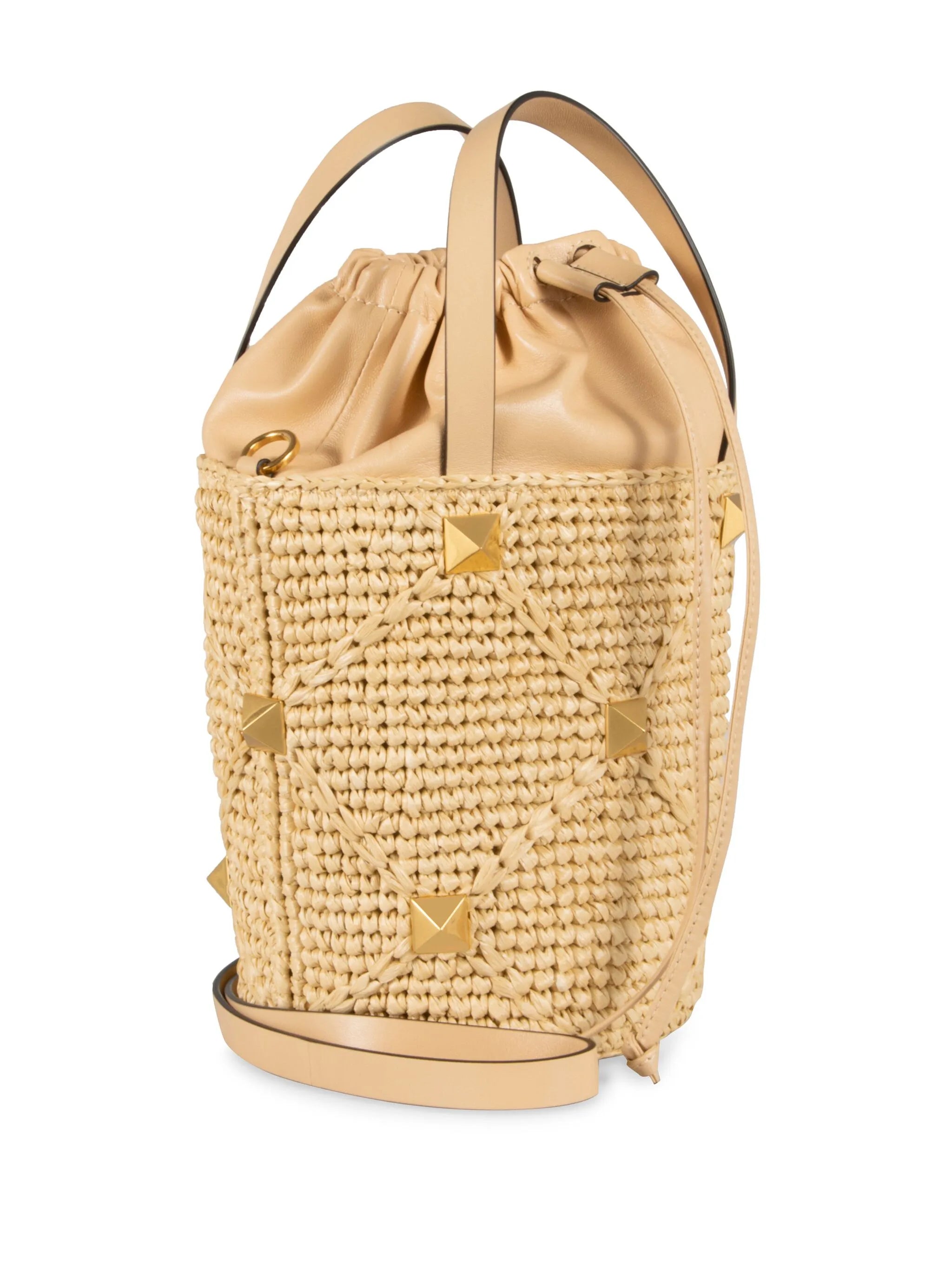 Roman Stud interwoven bucket bag