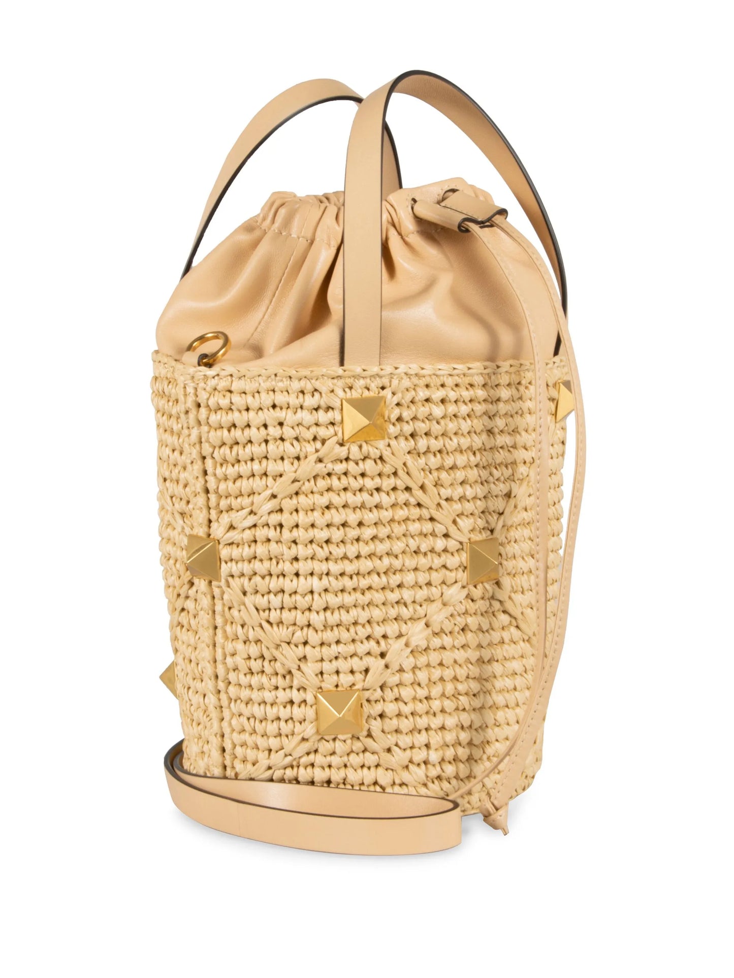 Roman Stud interwoven bucket bag