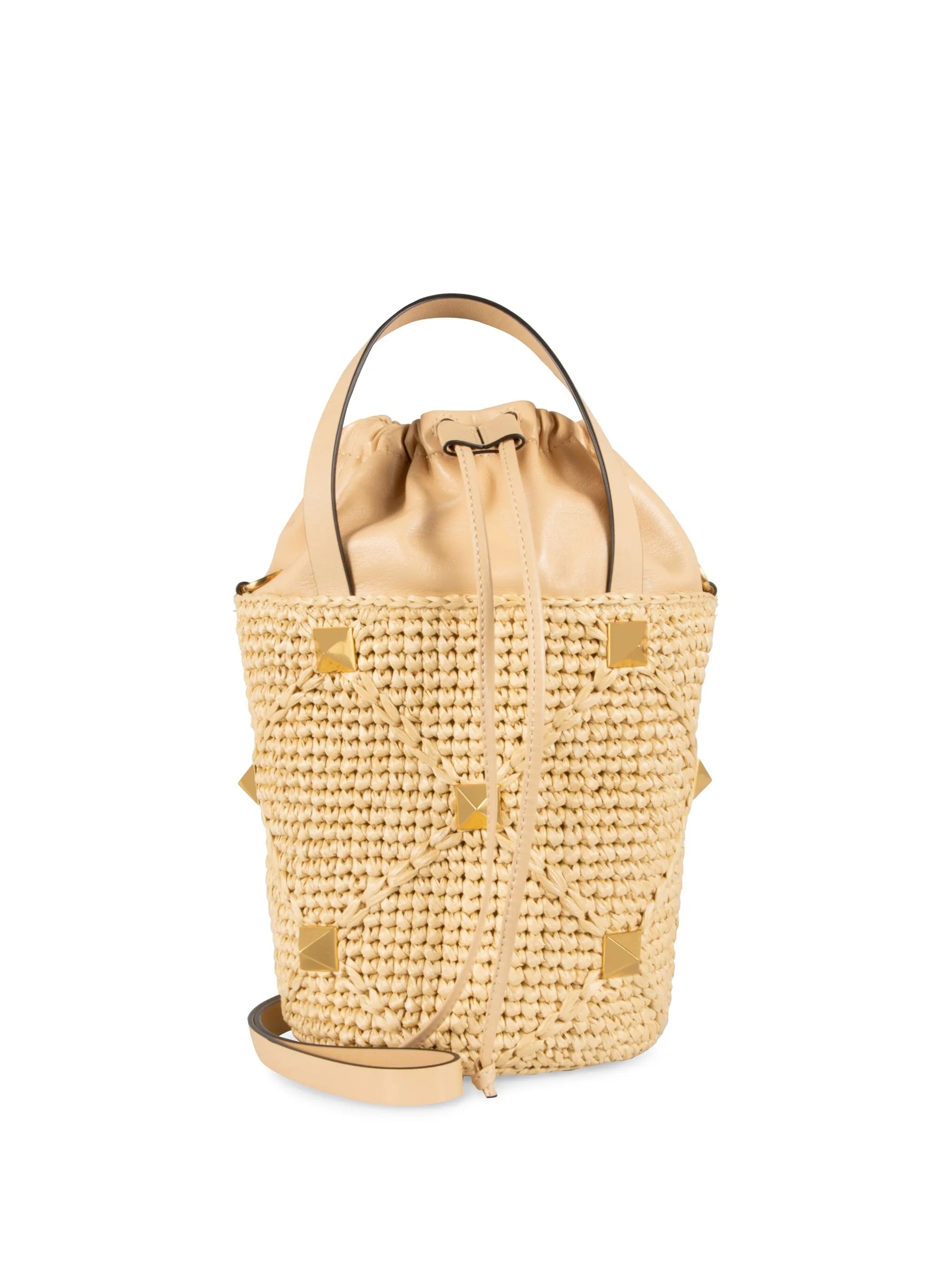 Roman Stud interwoven bucket bag