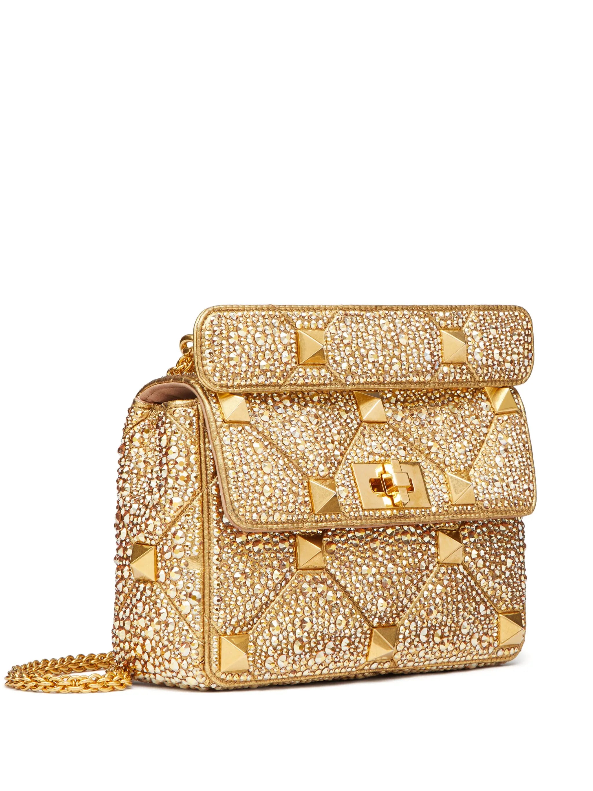 medium Roman Stud rhinestone shoulder bag