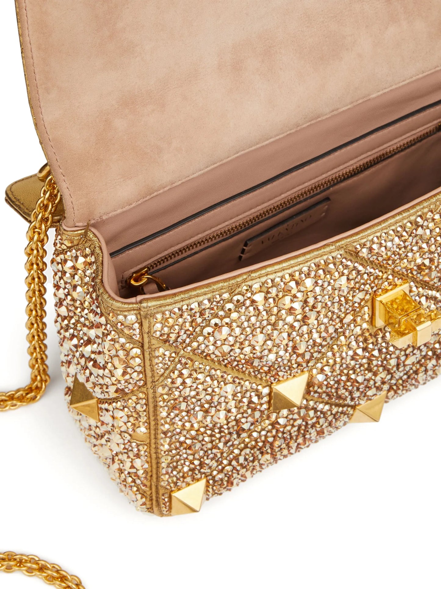 medium Roman Stud rhinestone shoulder bag