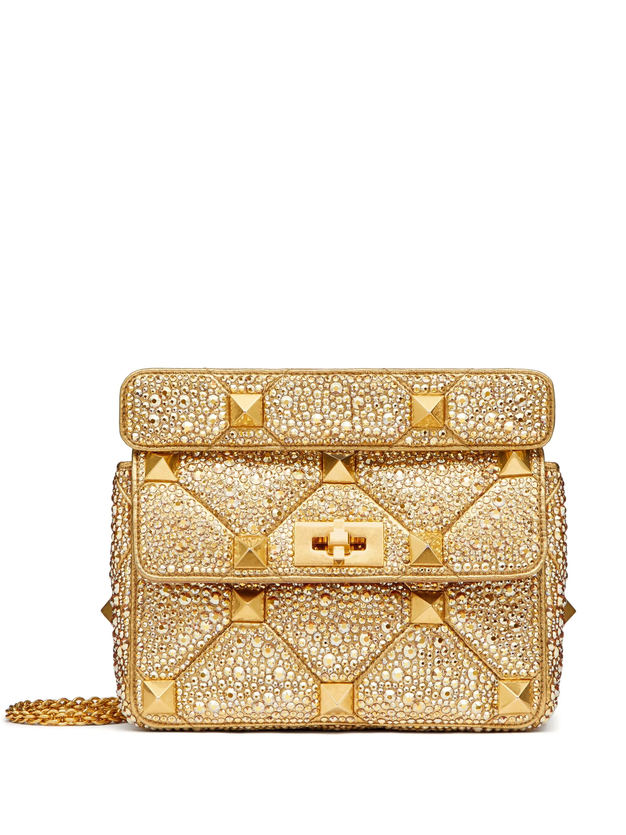 medium Roman Stud rhinestone shoulder bag