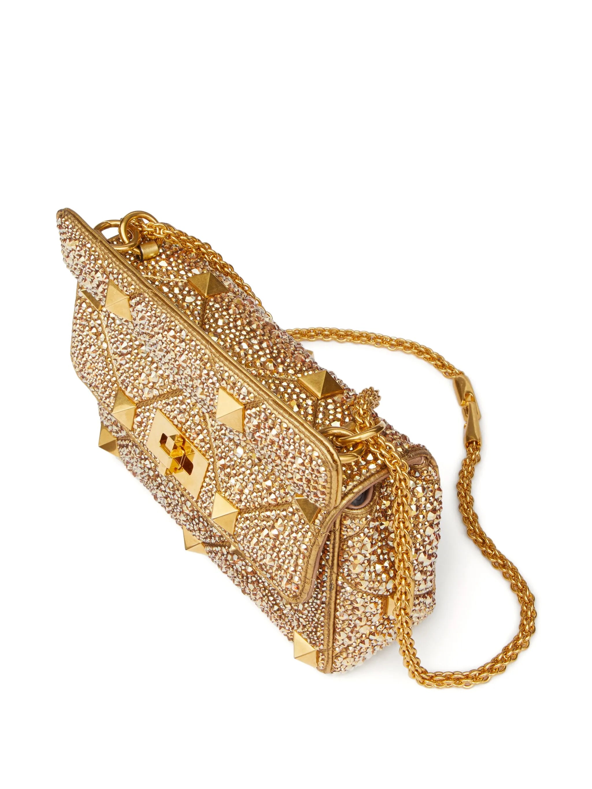 medium Roman Stud rhinestone shoulder bag