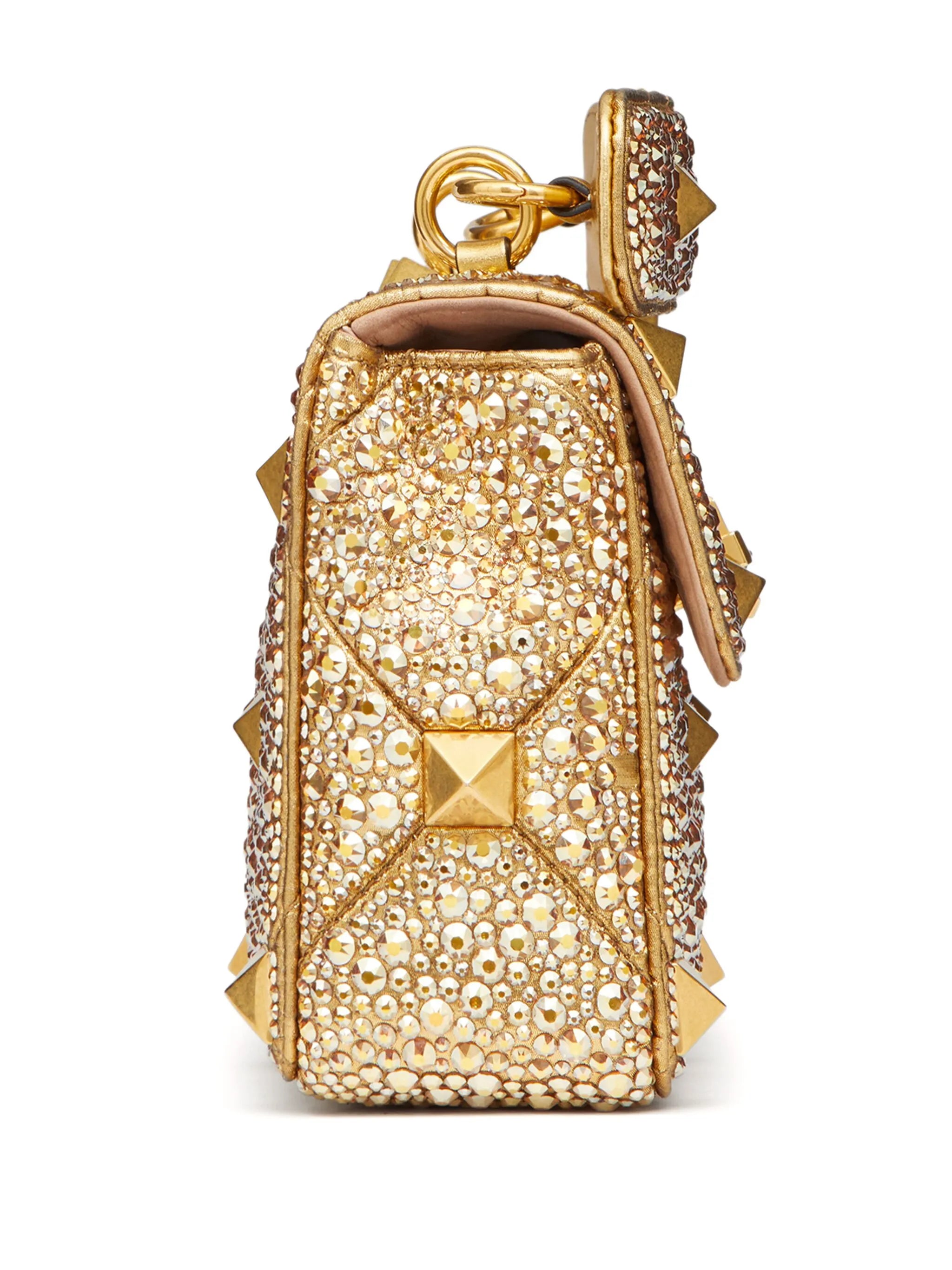 medium Roman Stud rhinestone shoulder bag