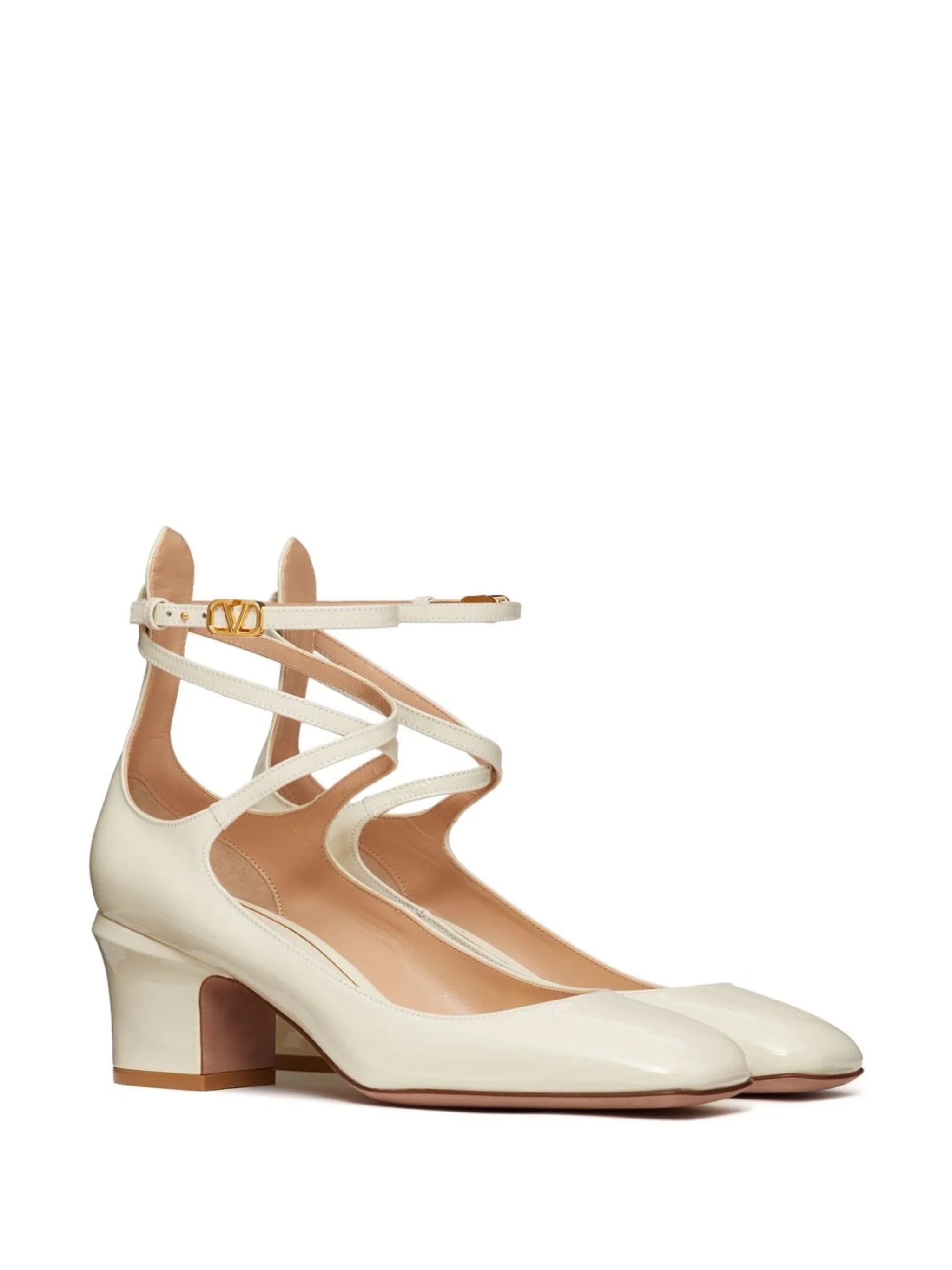 Tan-Go 60mm patent leather pumps