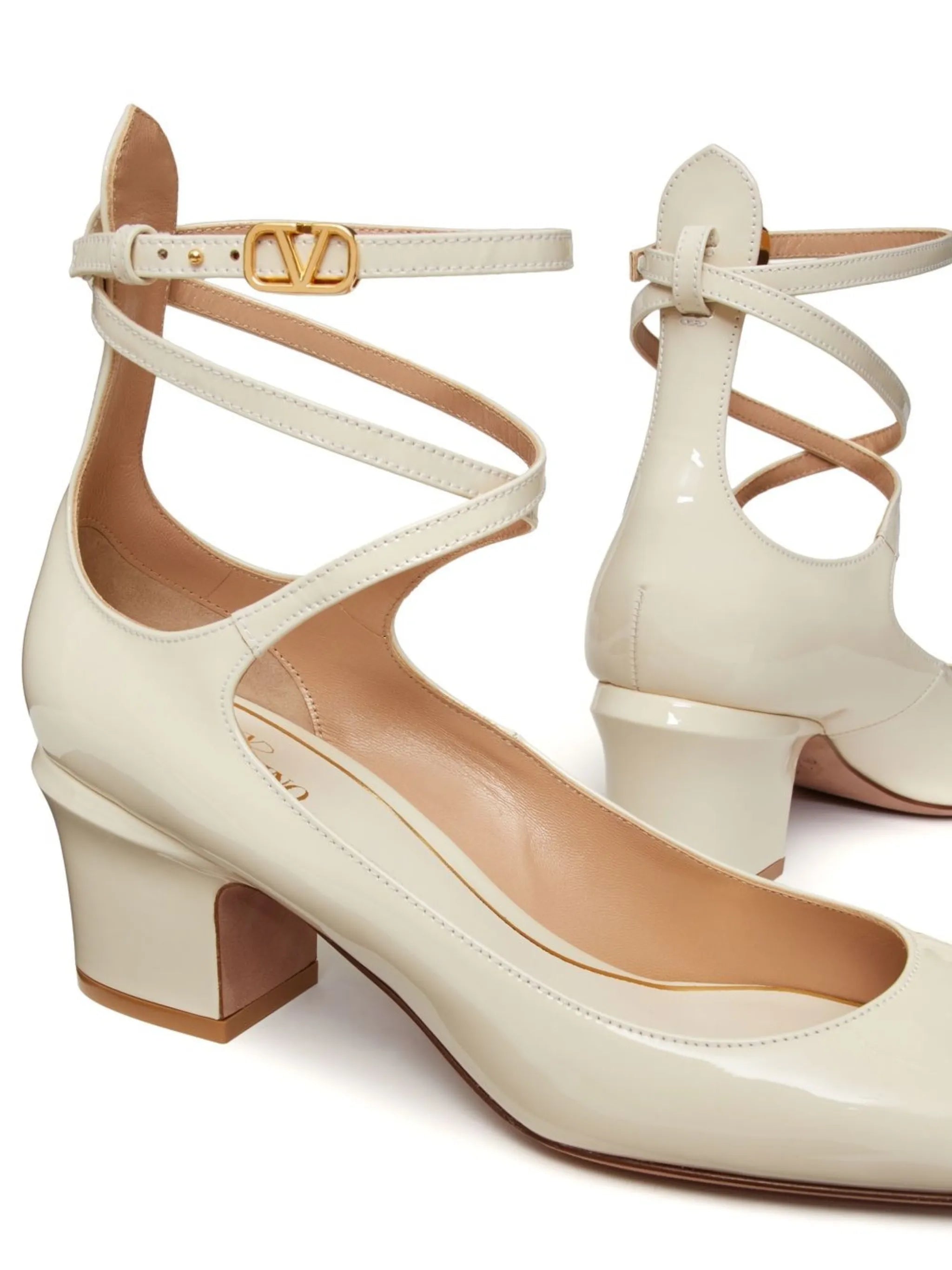 Tan-Go 60mm patent leather pumps