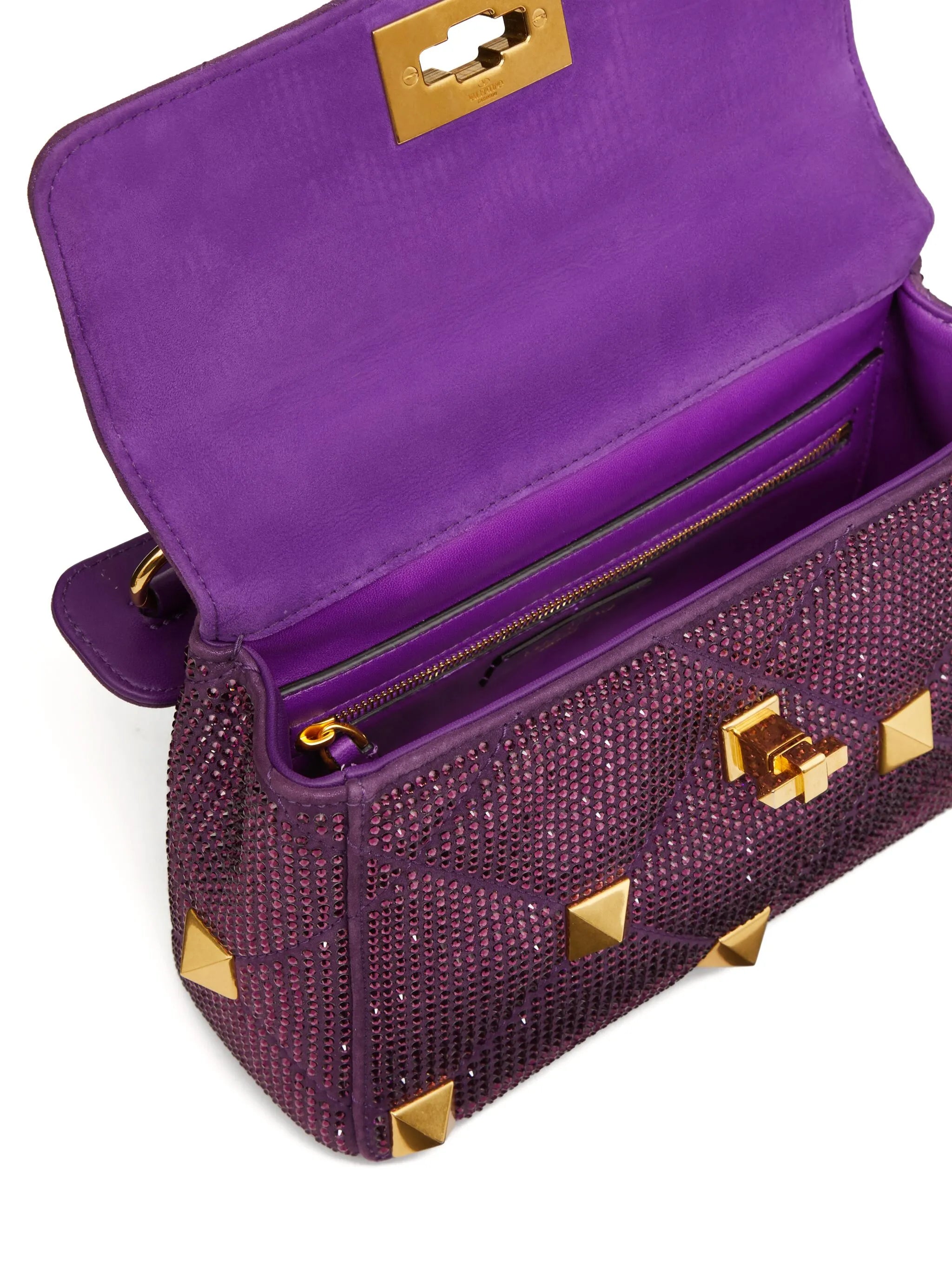 medium Roman Stud rhinestone-embellished shoulder bag