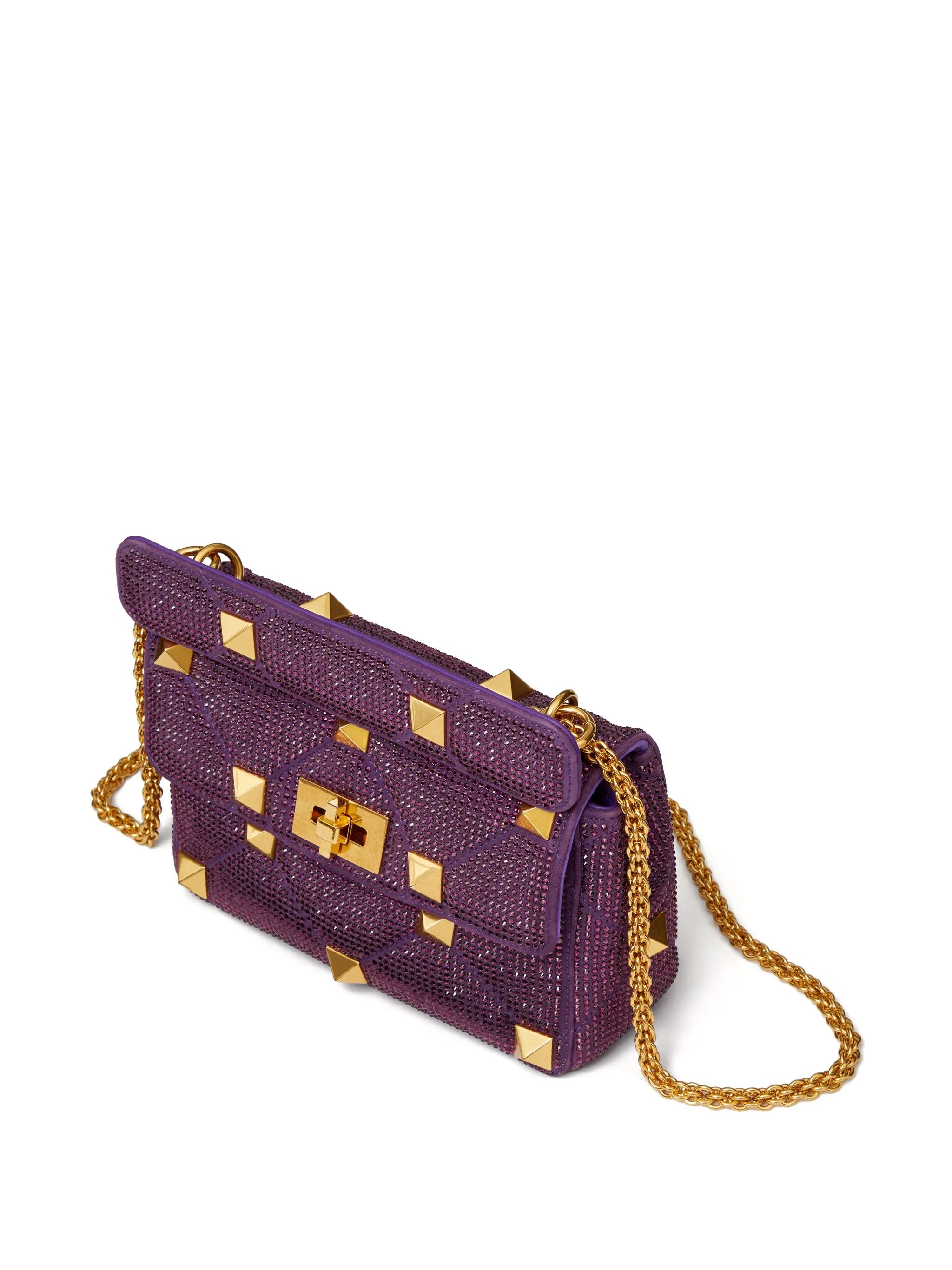 medium Roman Stud rhinestone-embellished shoulder bag