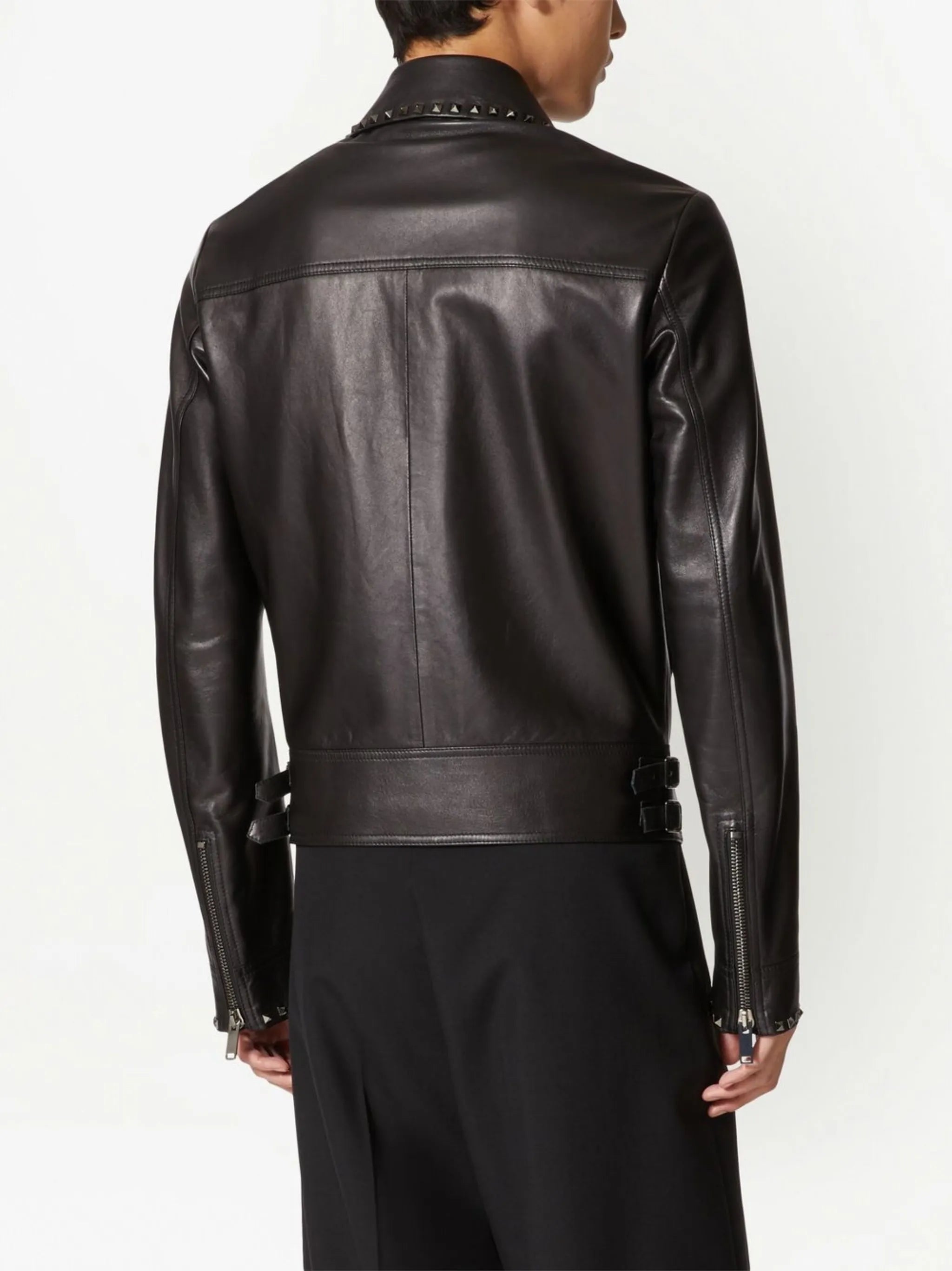 Untitled studs leather jacket