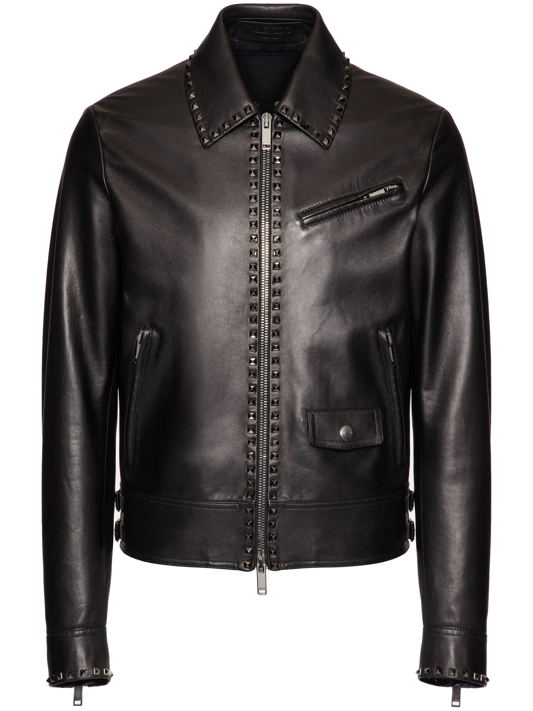 Untitled studs leather jacket