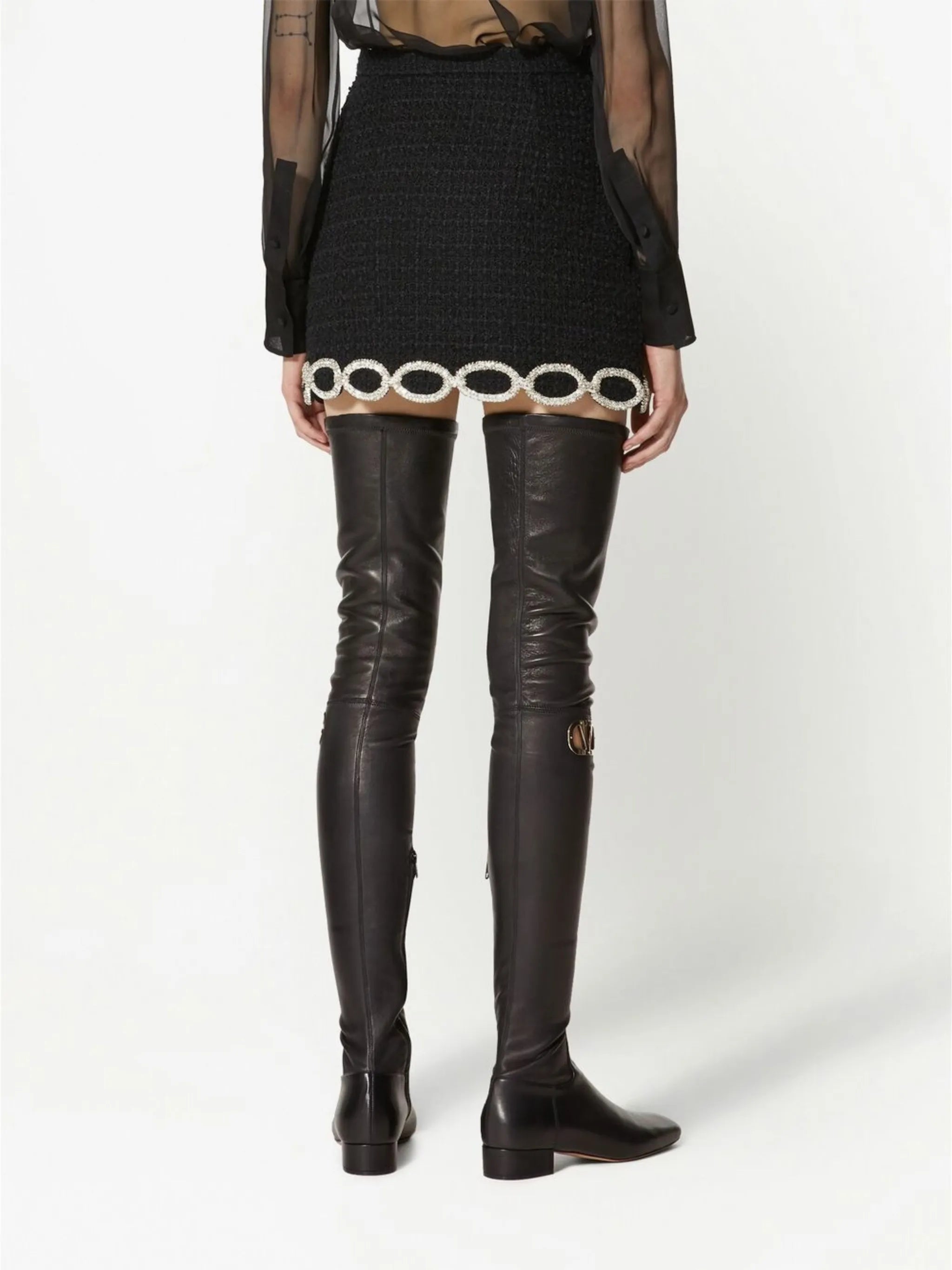 crystal tweed miniskirt