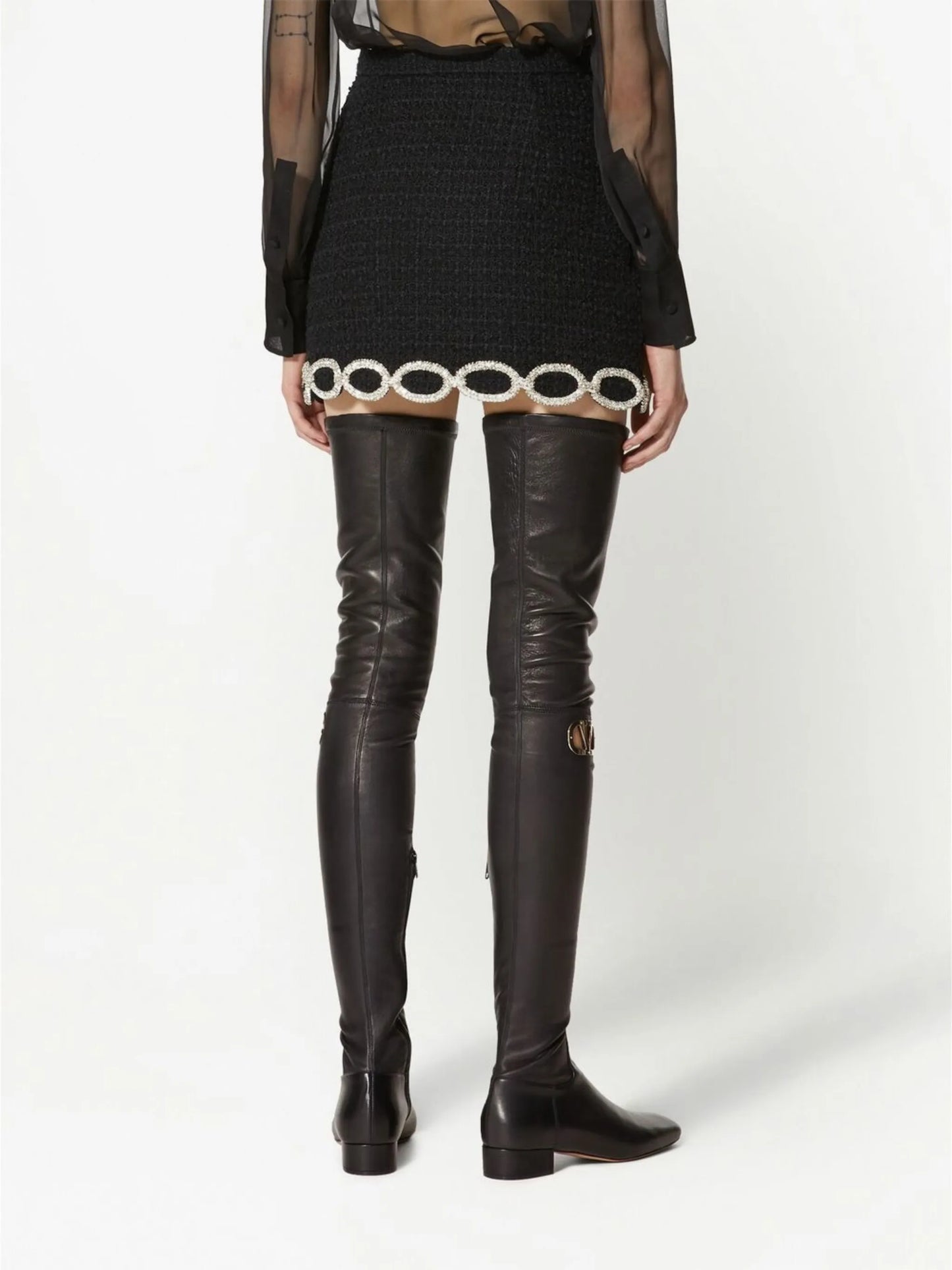 crystal tweed miniskirt