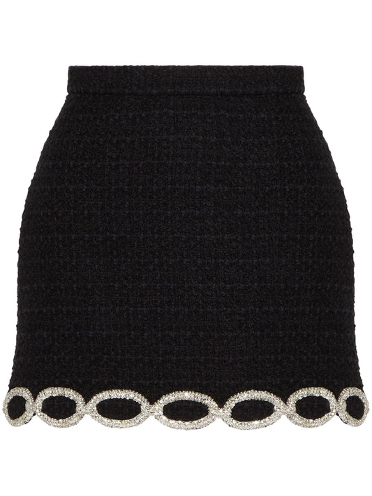 crystal tweed miniskirt
