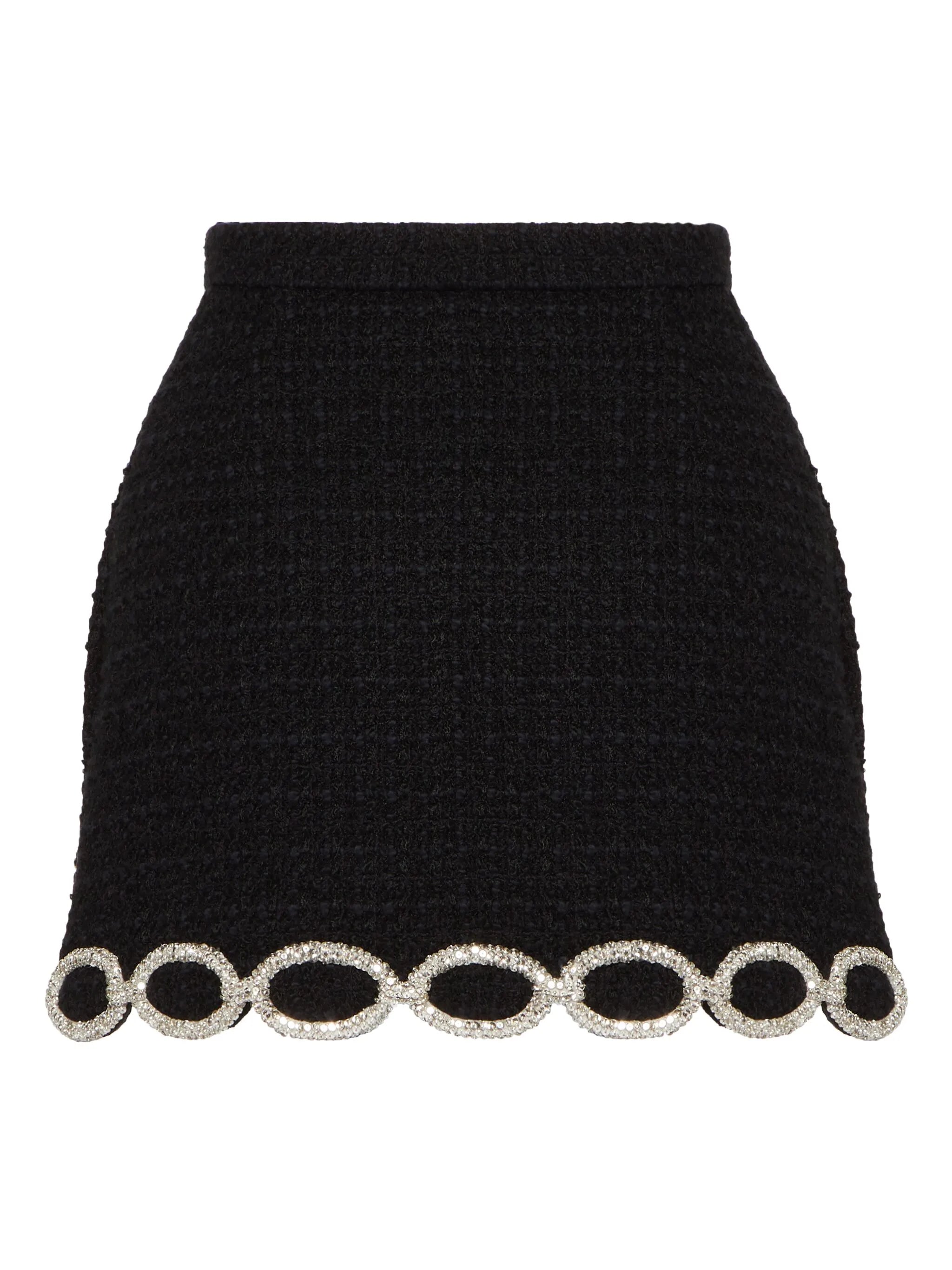crystal tweed miniskirt