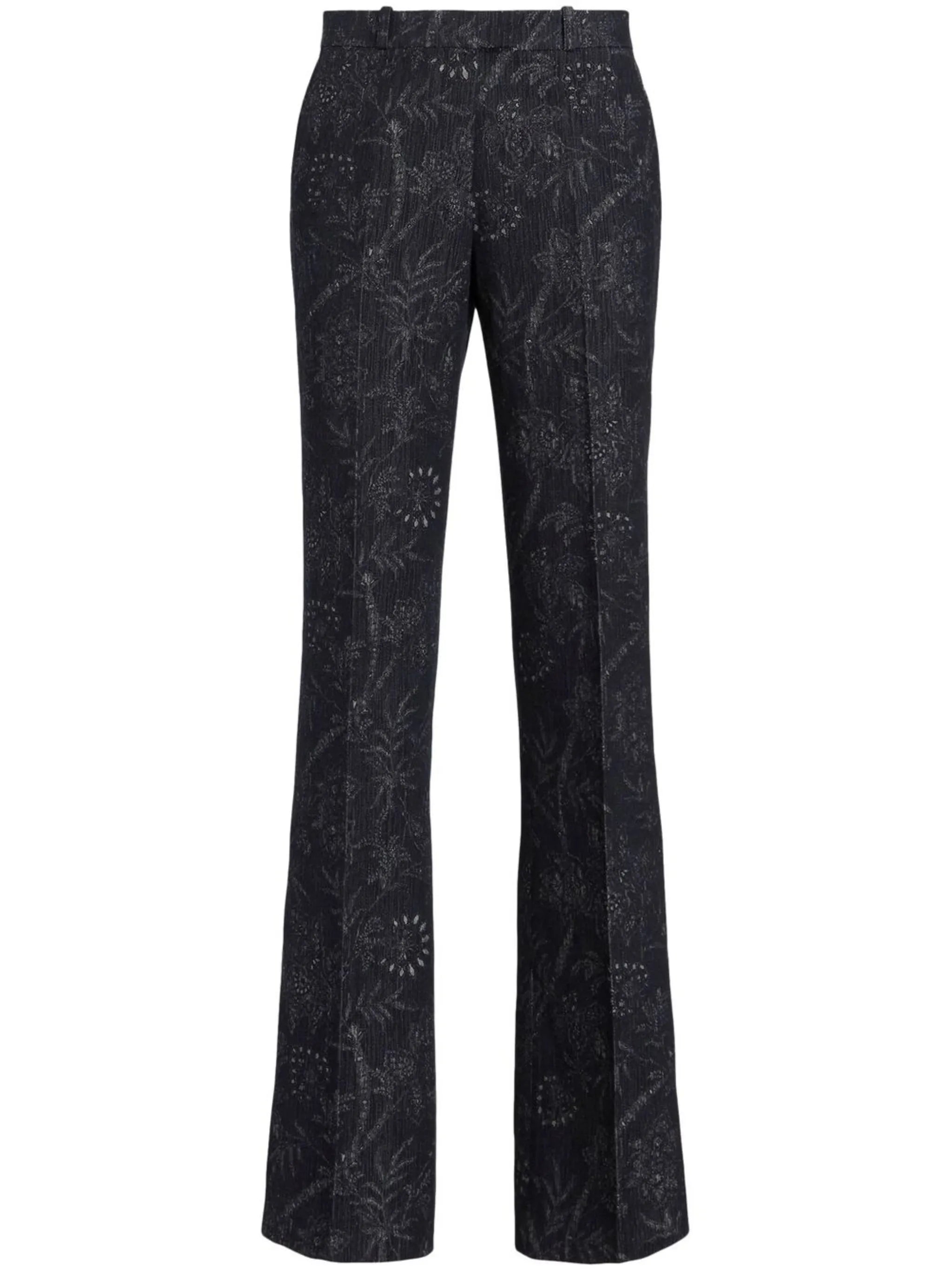 patterned jacquard trousers