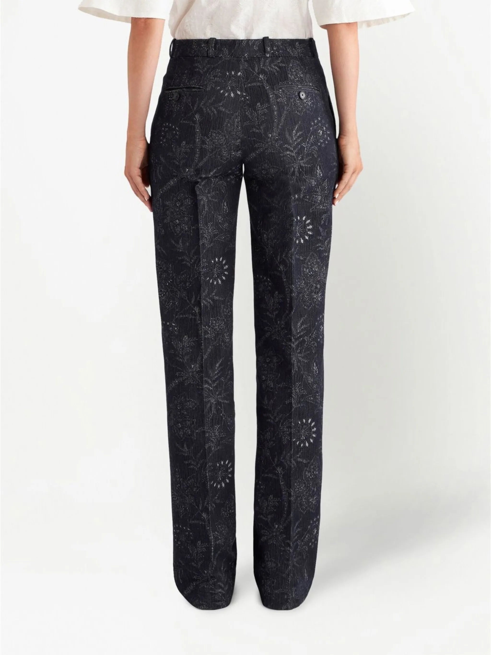 patterned jacquard trousers