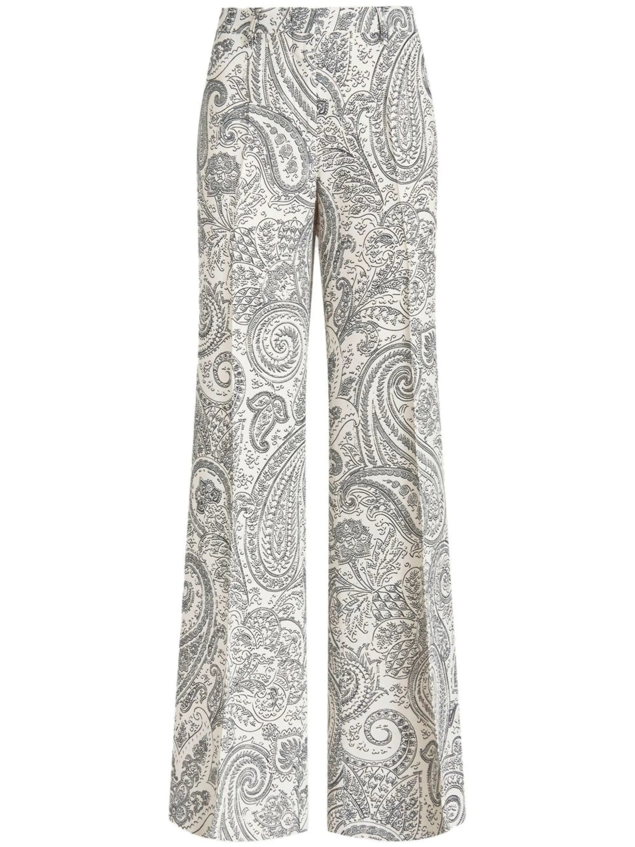 paisley-print wide-leg trousers