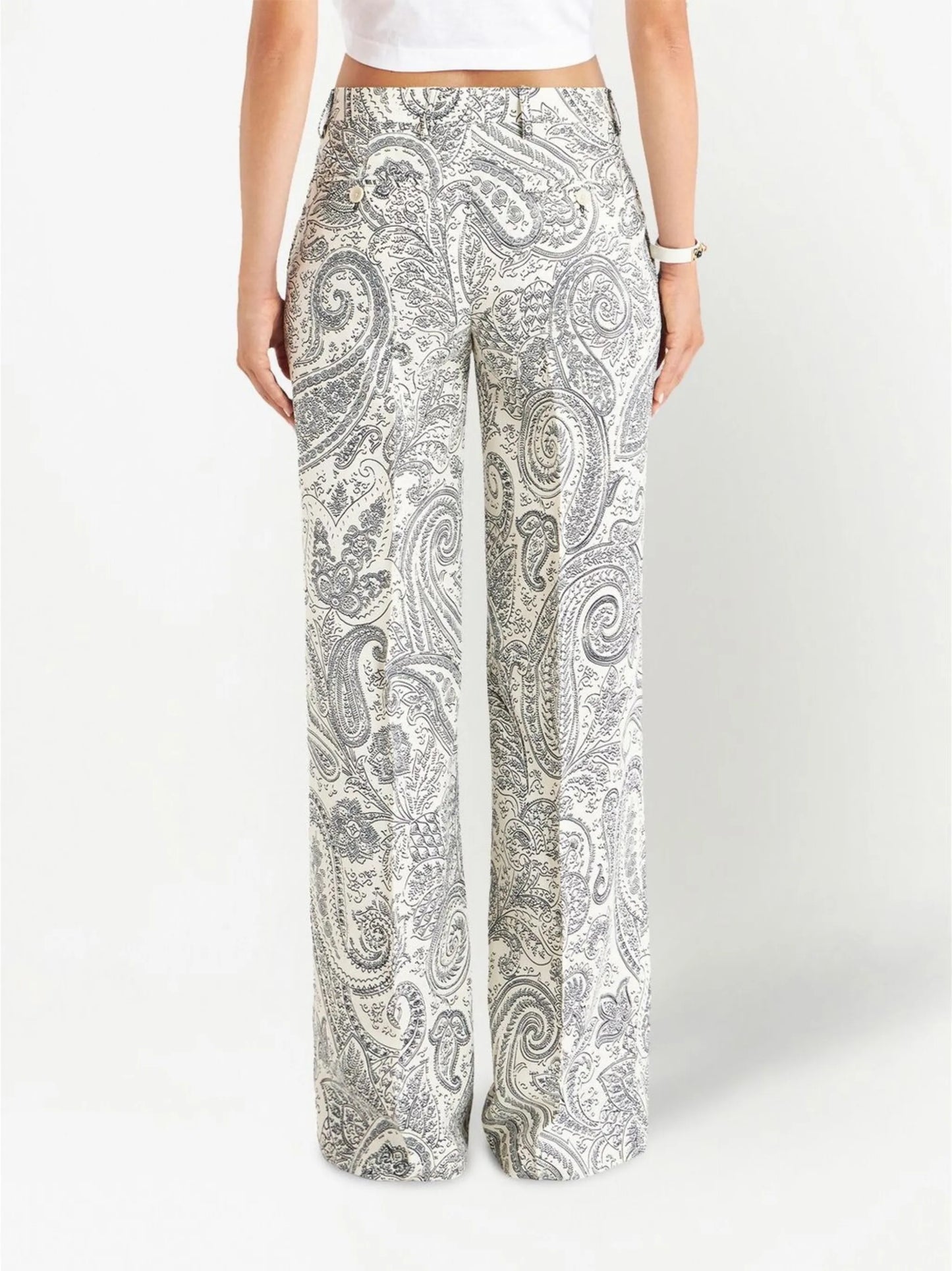 paisley-print wide-leg trousers