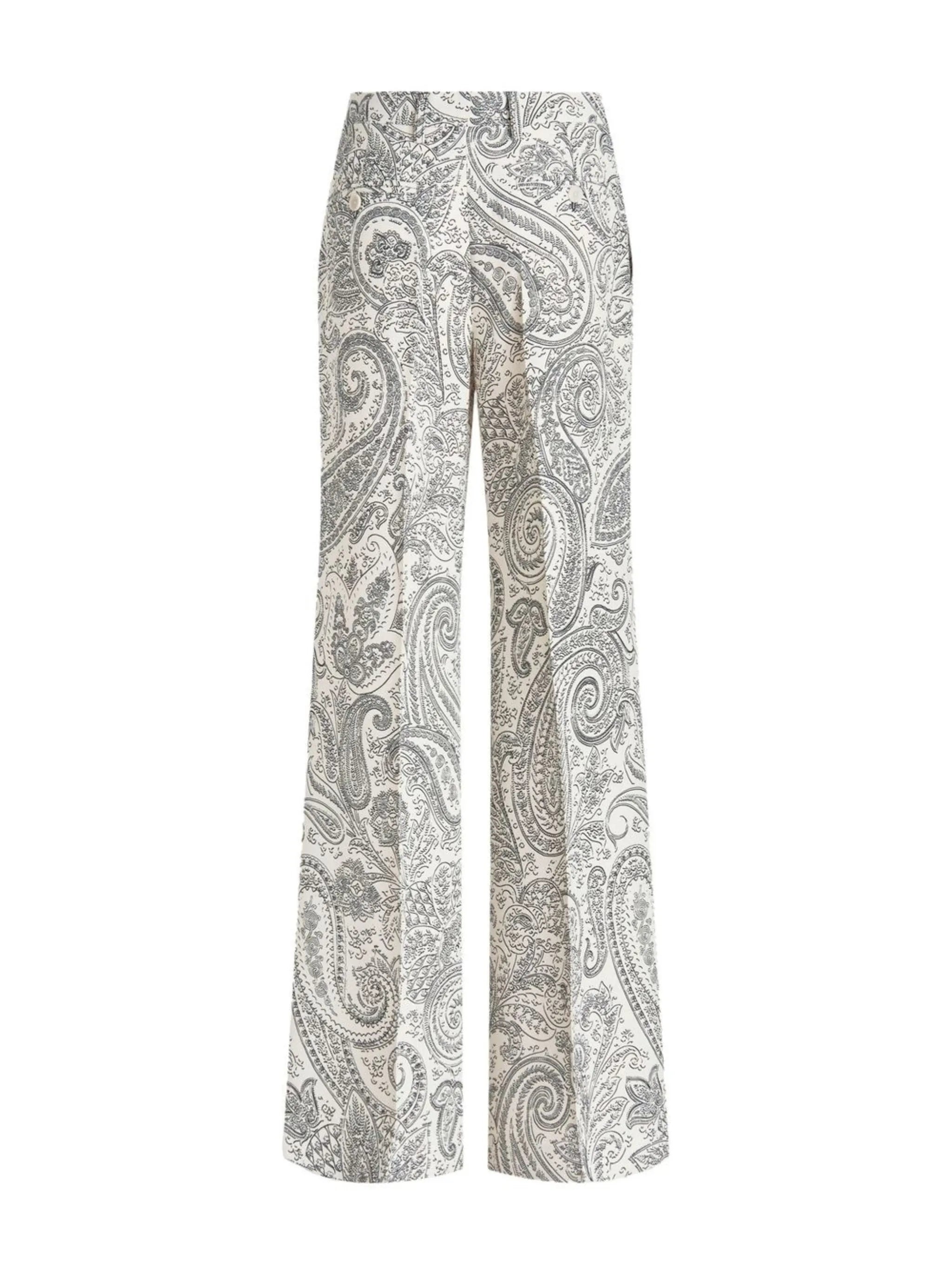 paisley-print wide-leg trousers