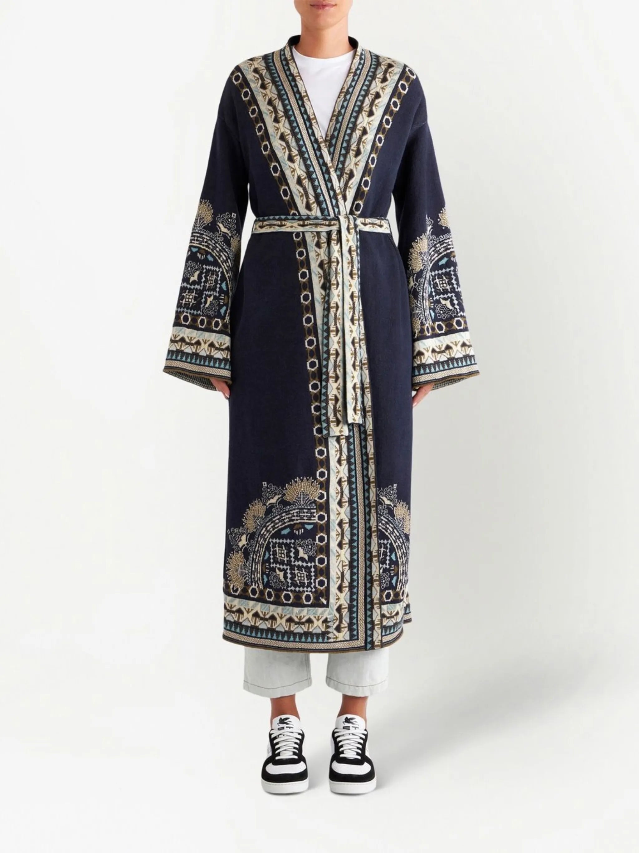 paisley-pattern jacquard robe