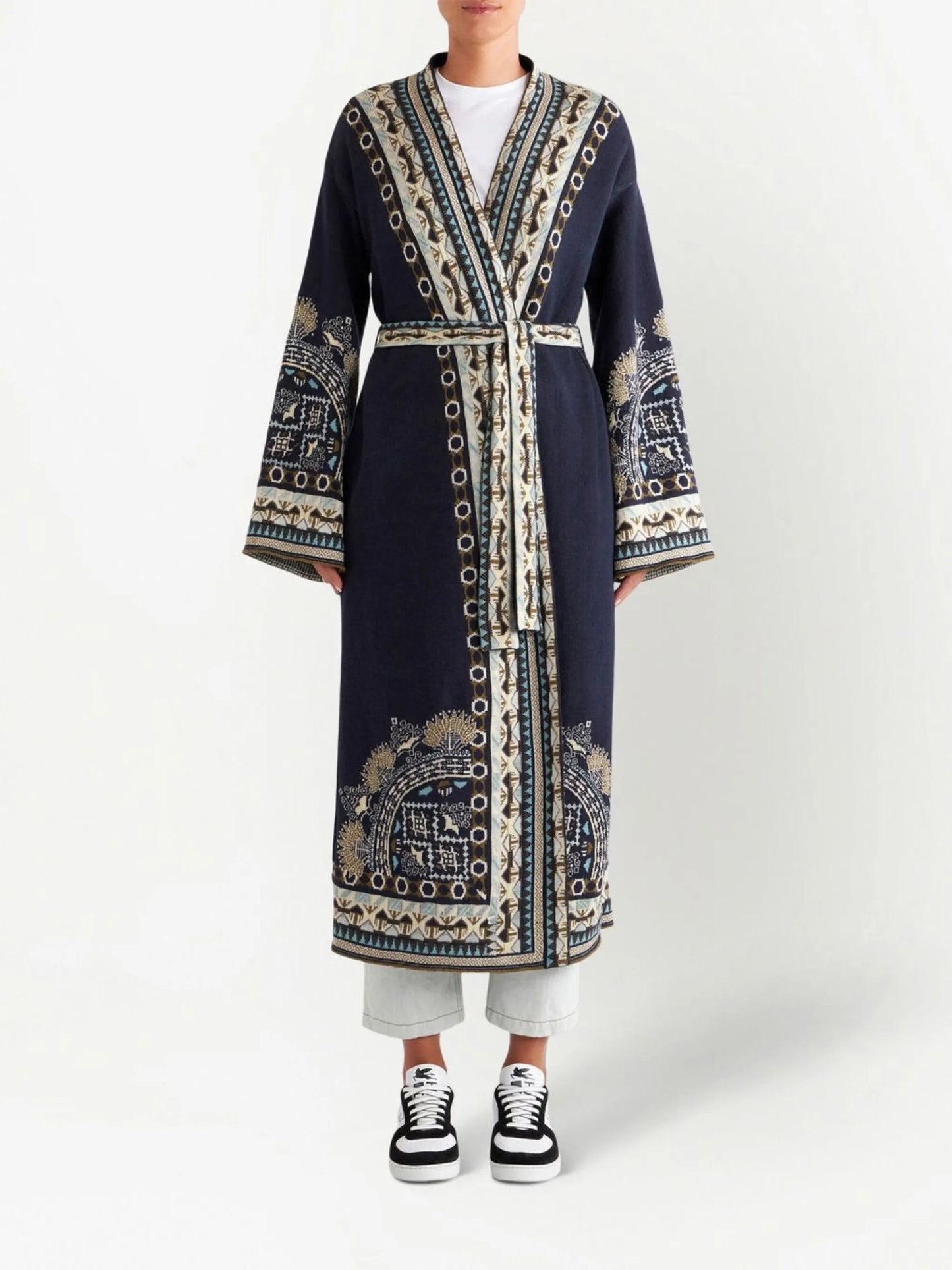 paisley-pattern jacquard robe