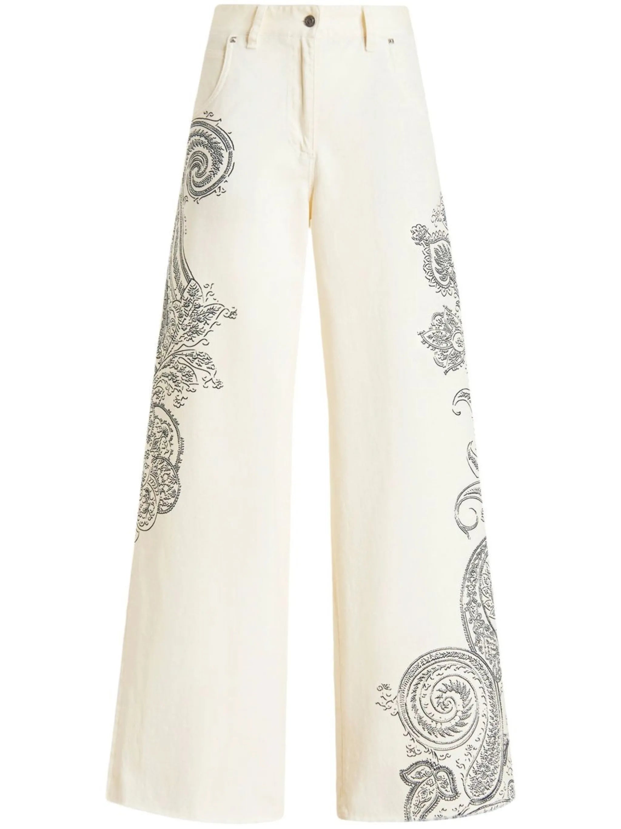 paisley-print wide-leg jeans
