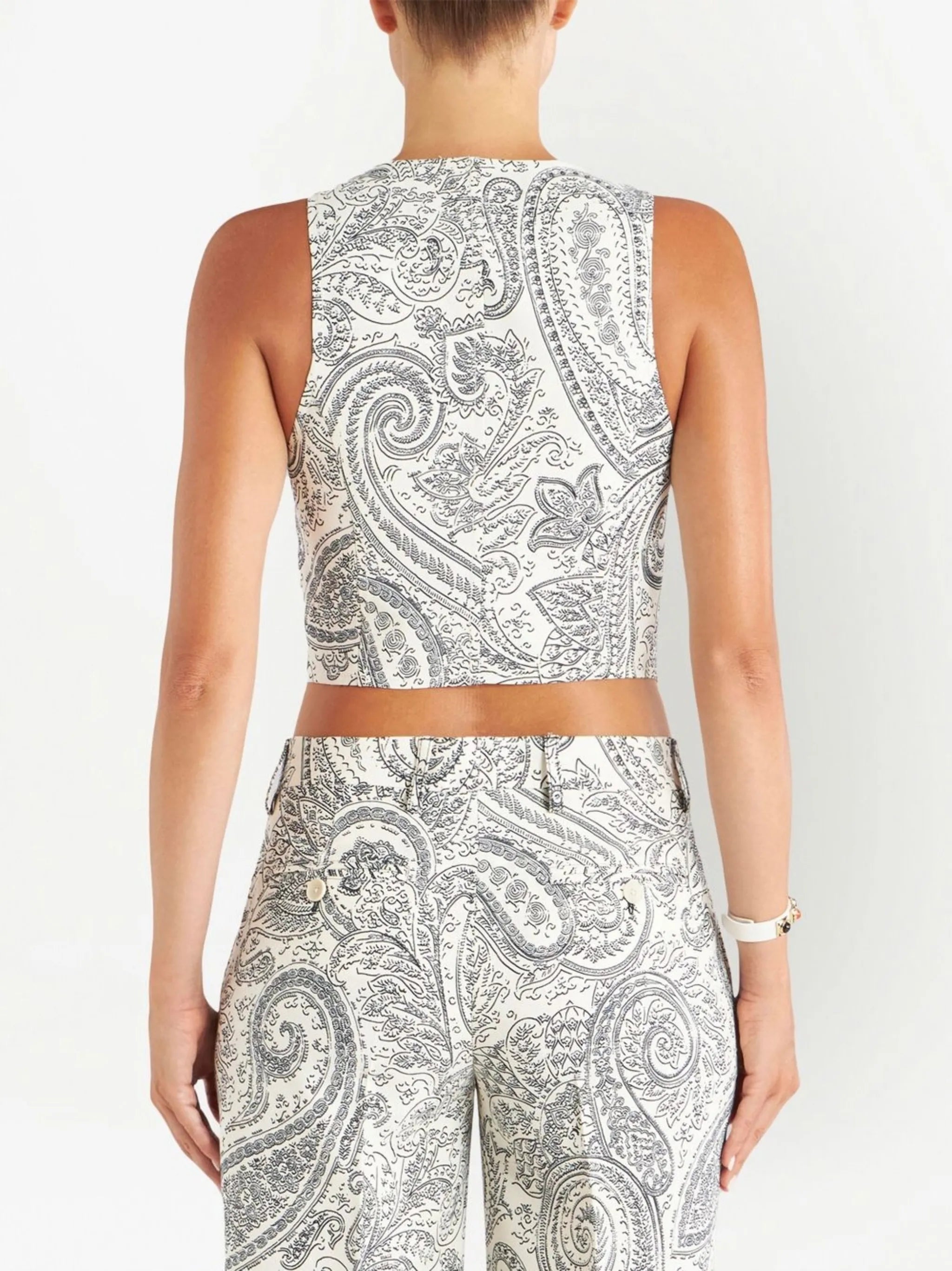 paisley-print waistcoat