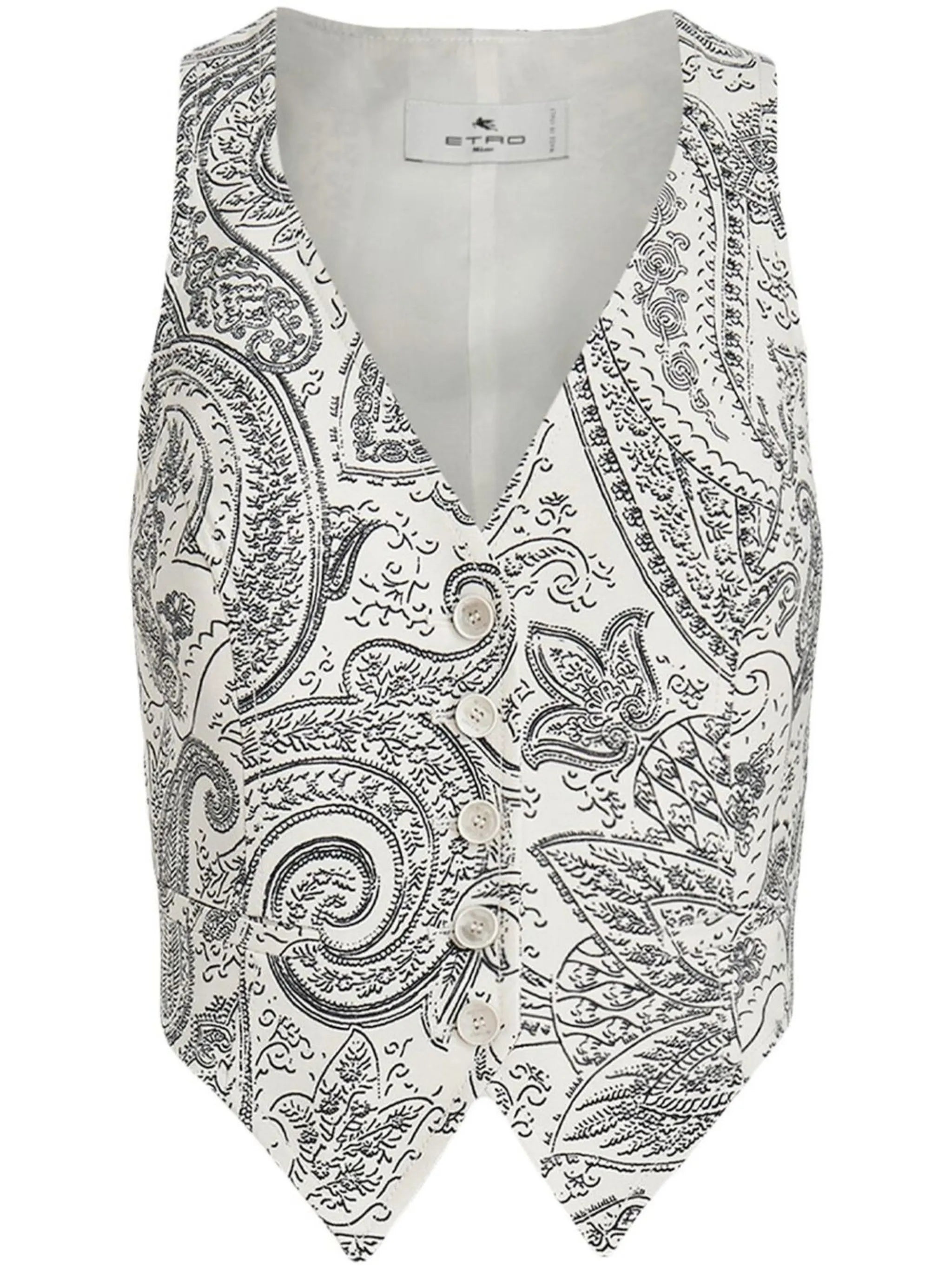 paisley-print waistcoat