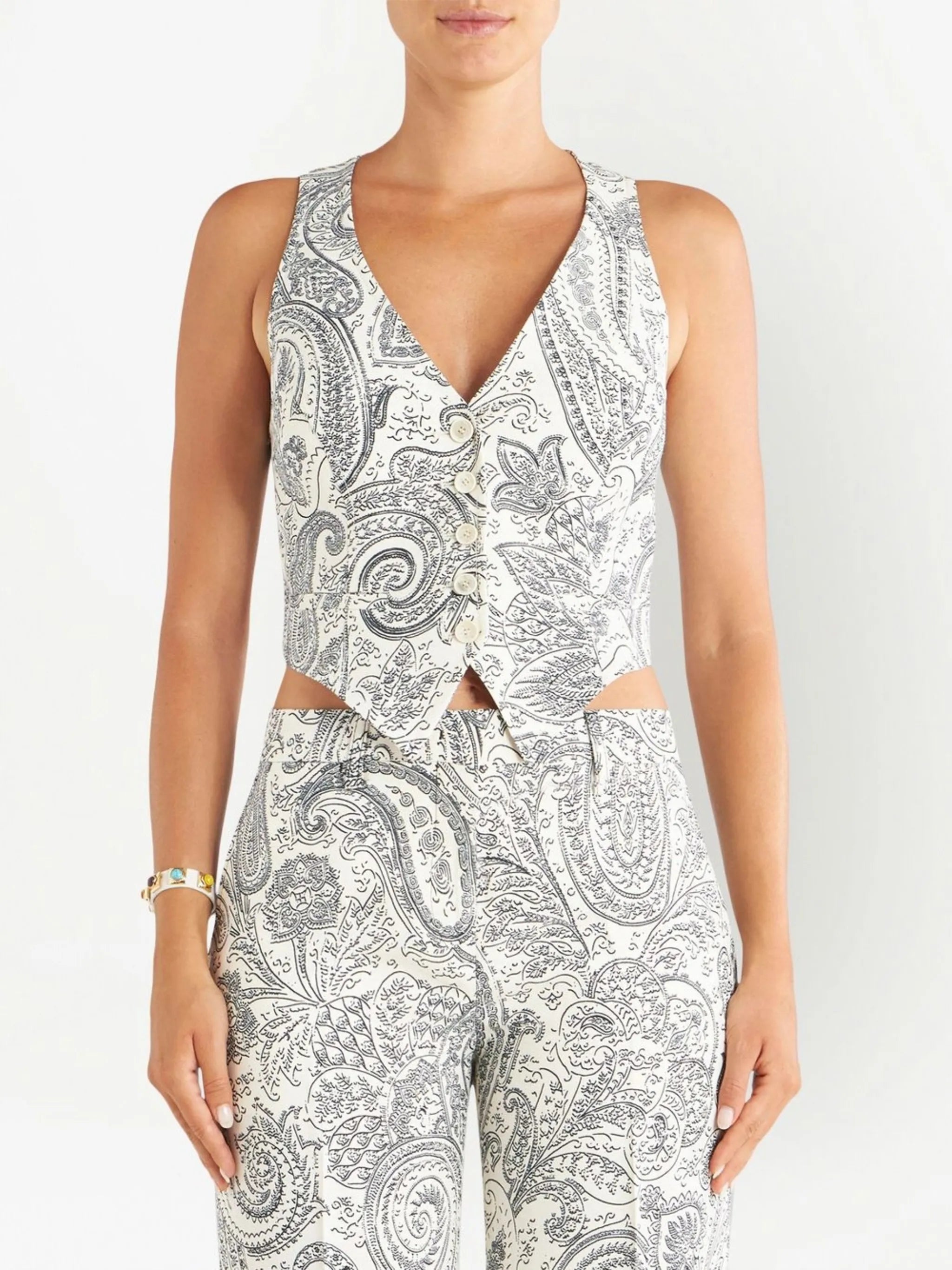 paisley-print waistcoat