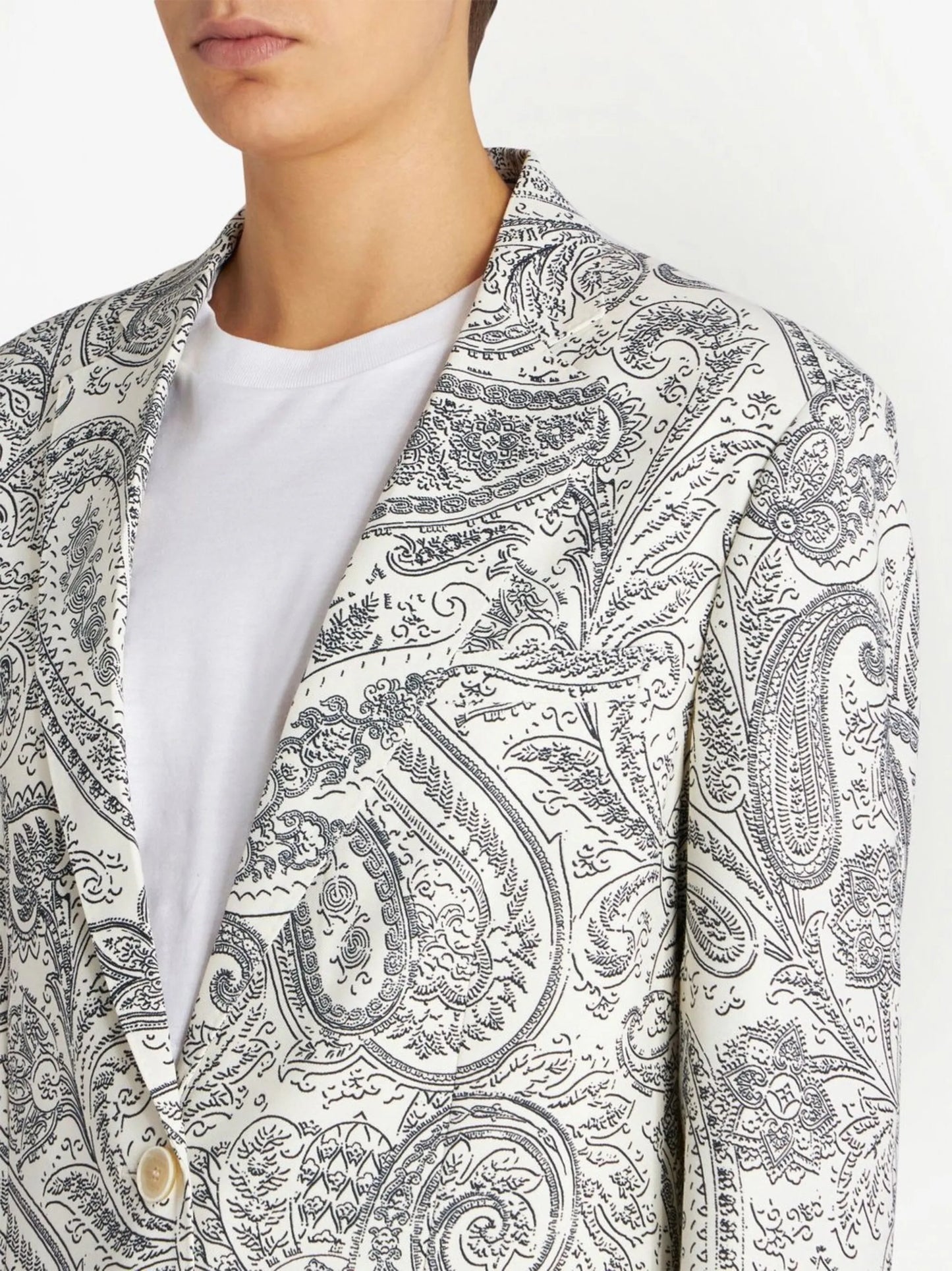 paisley-print single-breasted blazer