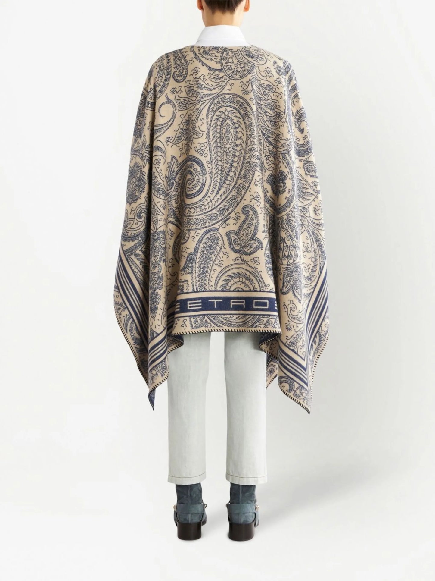 paisley-print handkerchief hem cape