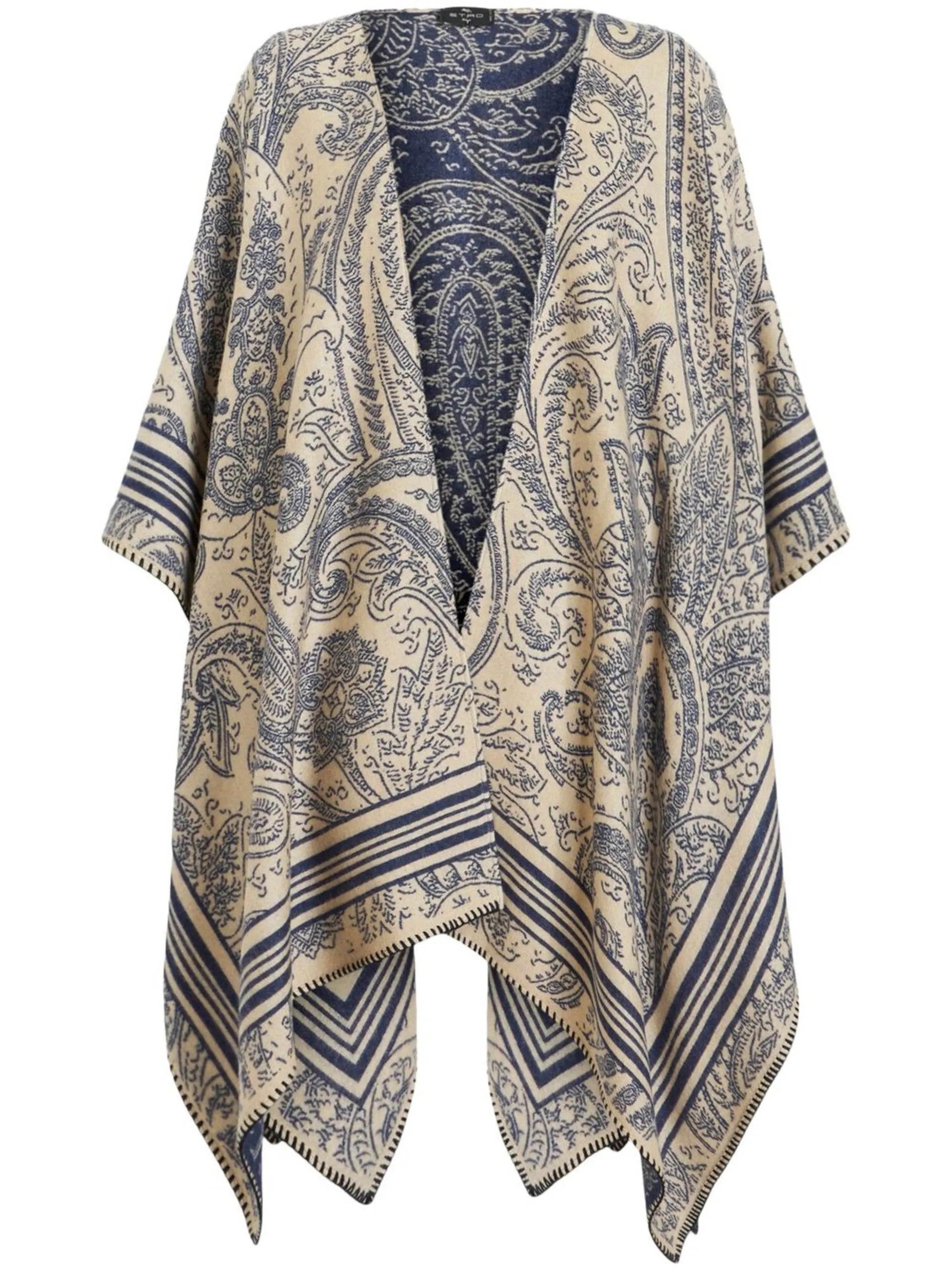 paisley-print handkerchief hem cape