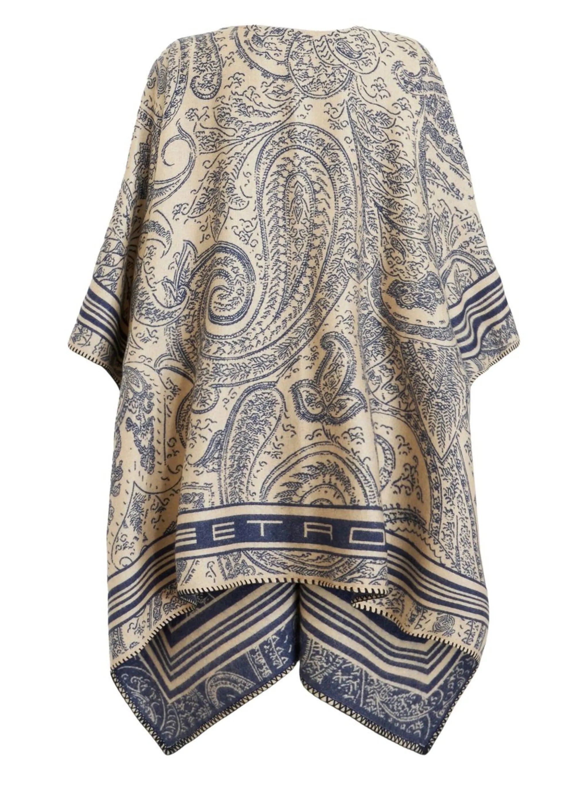 paisley-print handkerchief hem cape