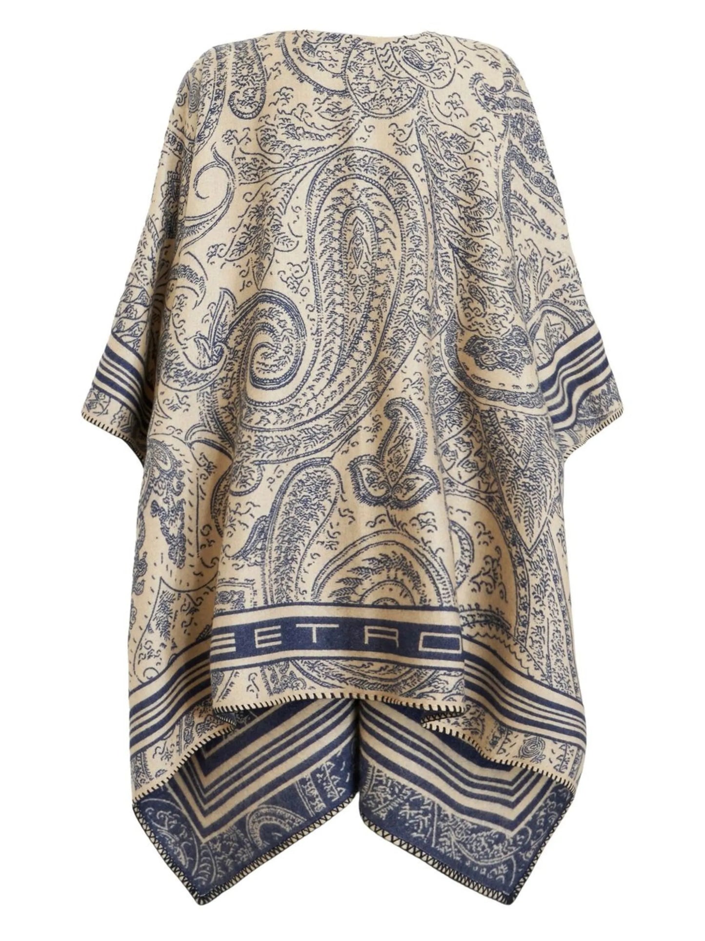 paisley-print handkerchief hem cape