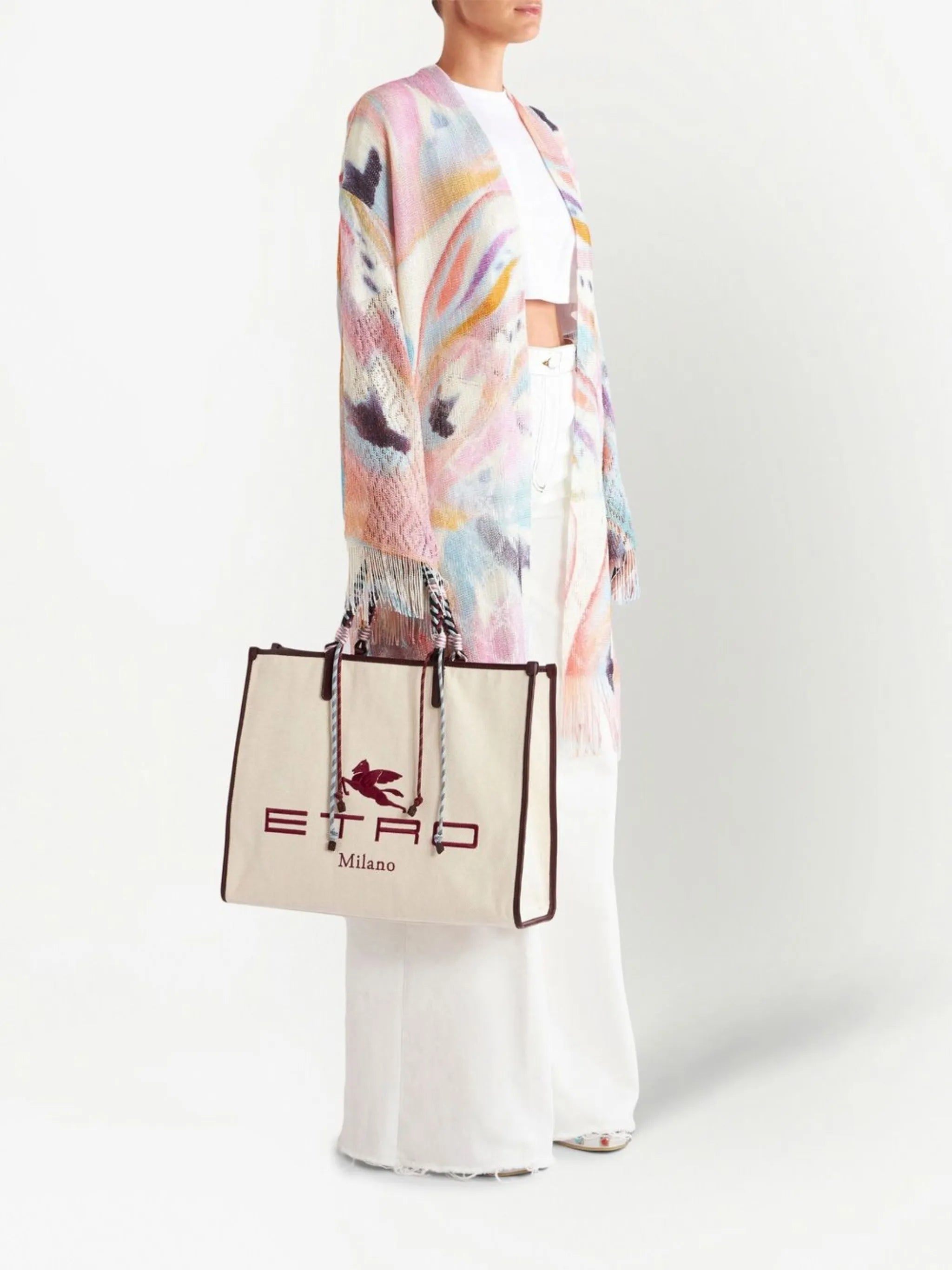 logo-embroidered tote bag